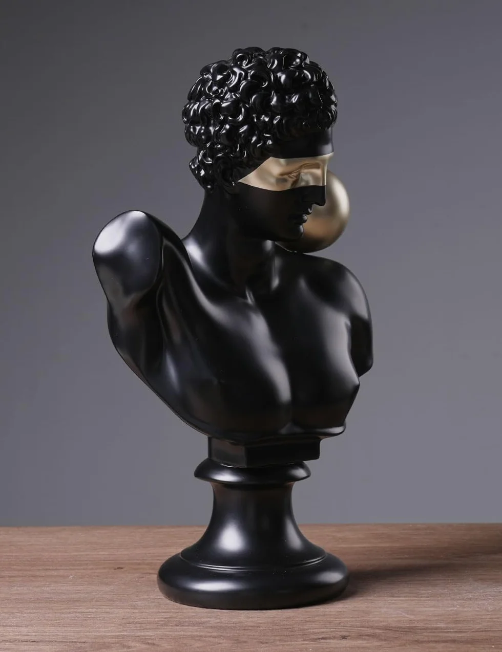 Busto Griego Figura Abstracta Escultura Estatua Moderna Decoración Interior Hogar Regalo para Parejas Amigos Amantes Negro 35cm