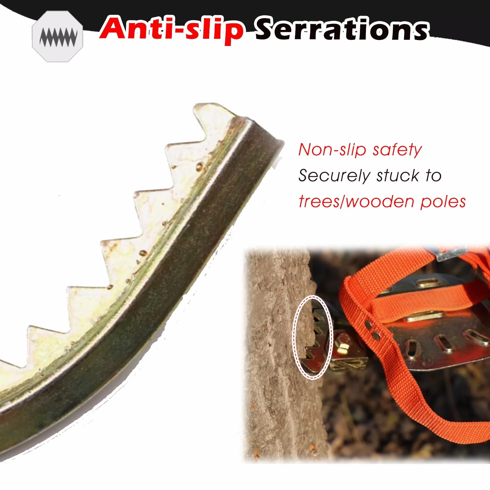 Kit para Trepar Árboles, Crampones Ajustables 500mm para Electricista
