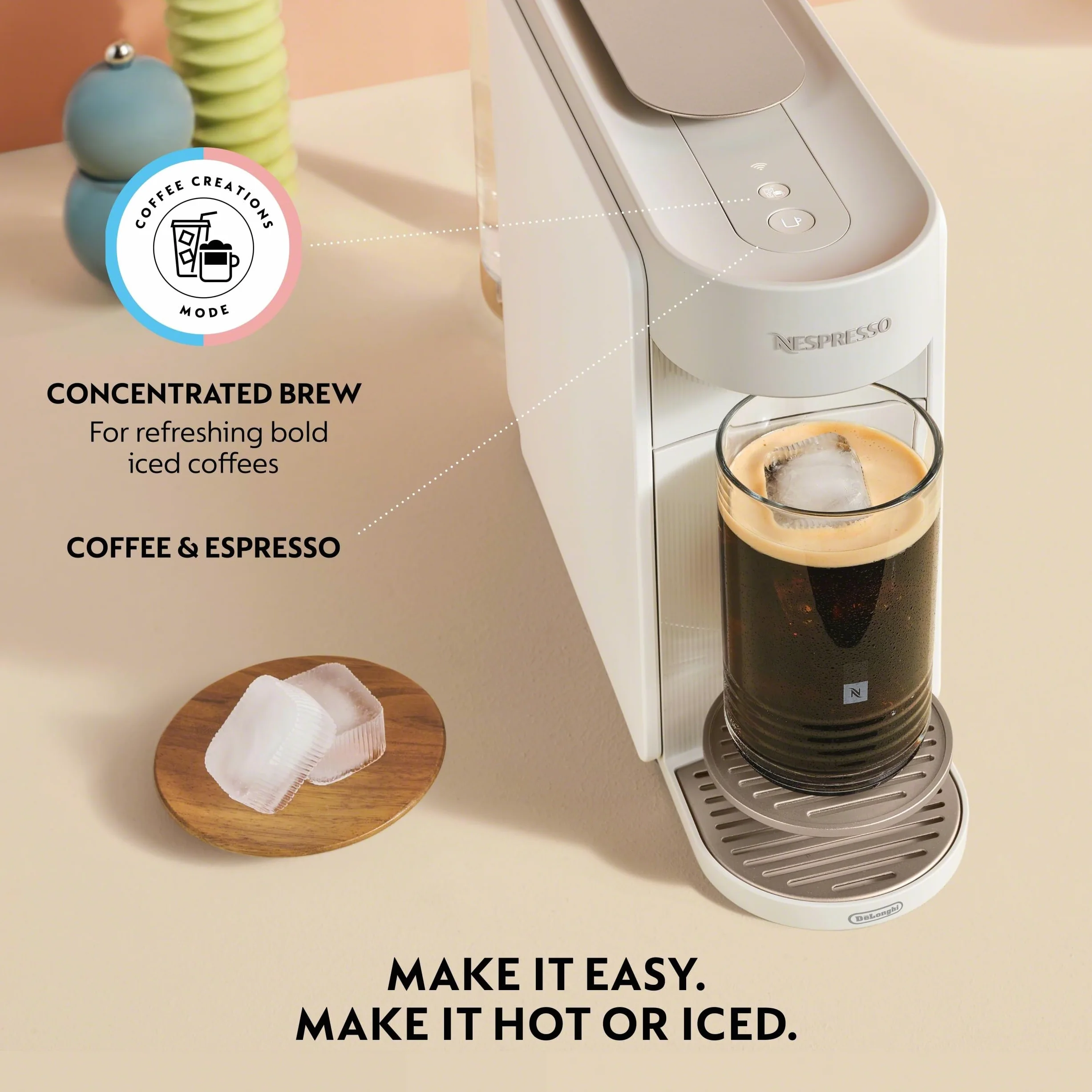 Nespresso DeLonghi Vertuo Up Máquina de café y café espresso Blanco