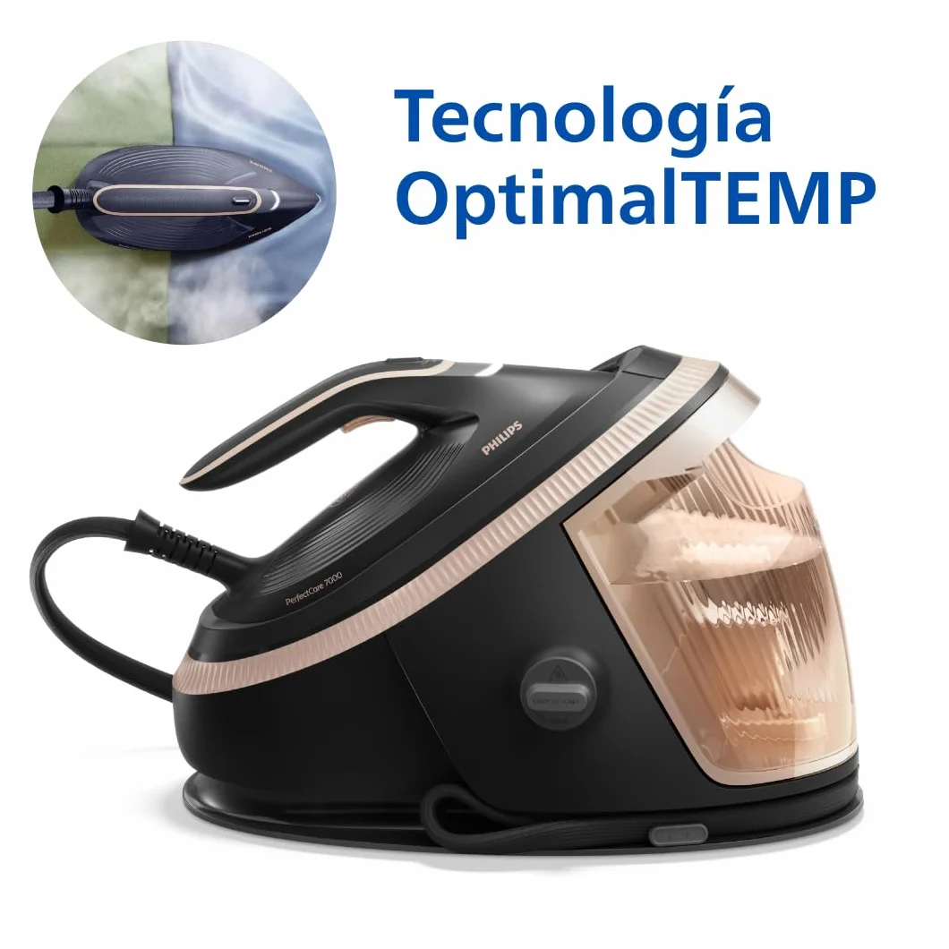 Philips PerfectCare serie 7000 Centro de planchado, golpe de vapor de 650 g, 8.5 Bares, suela SteamGlide Elite, vapor automático inteligente (PSG7300/80)