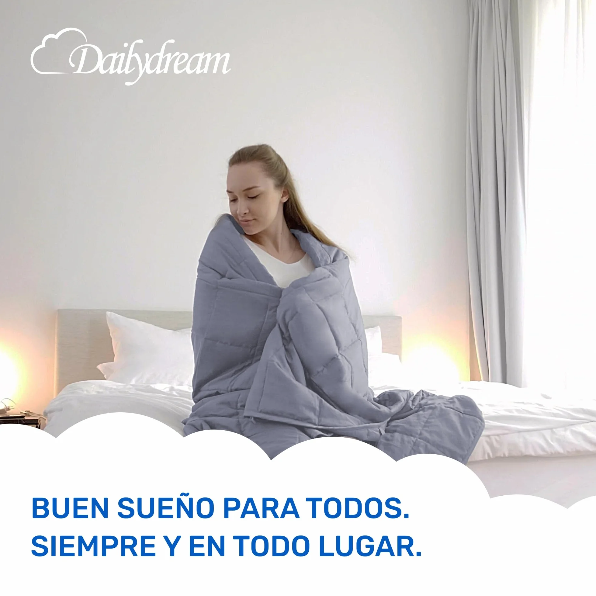 Dailydream Manta terapéutica ponderada algodón, 9,5 kg para Adultos, 155 x 200 cm, Gris