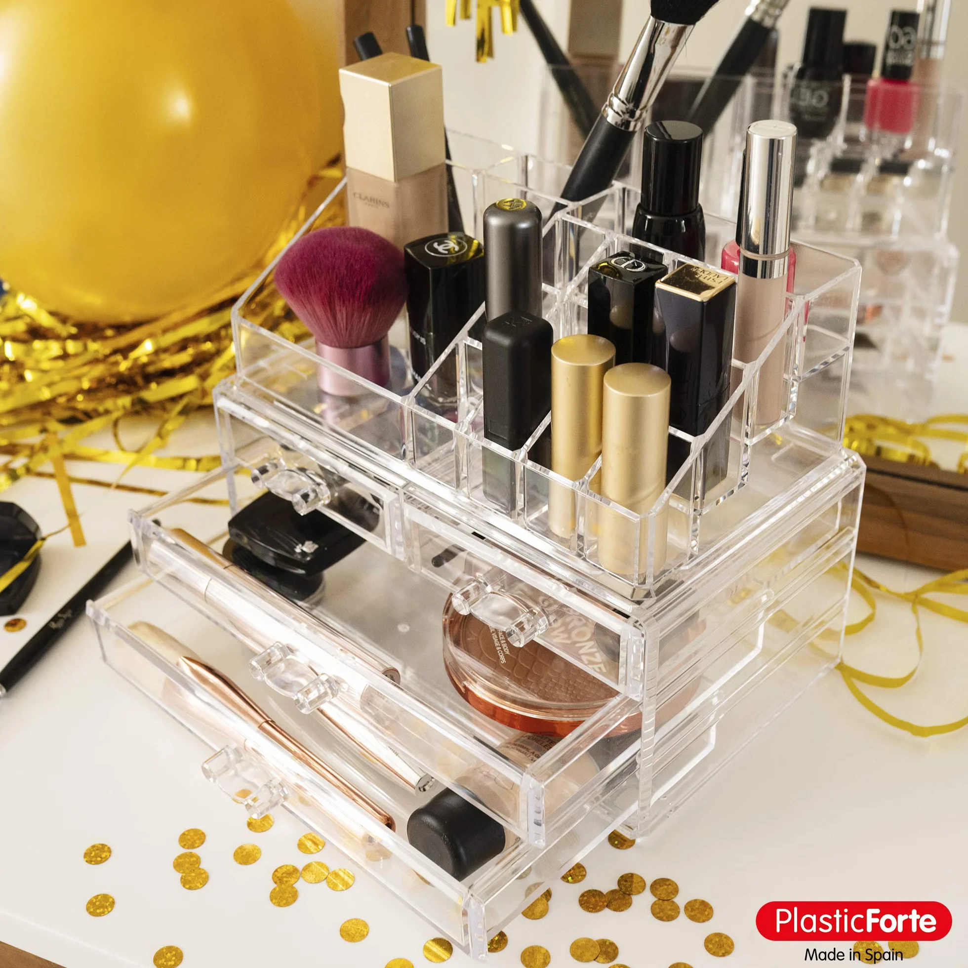 Plastic Forte Organizador Cosmética Nº7, Acrílico, Medio