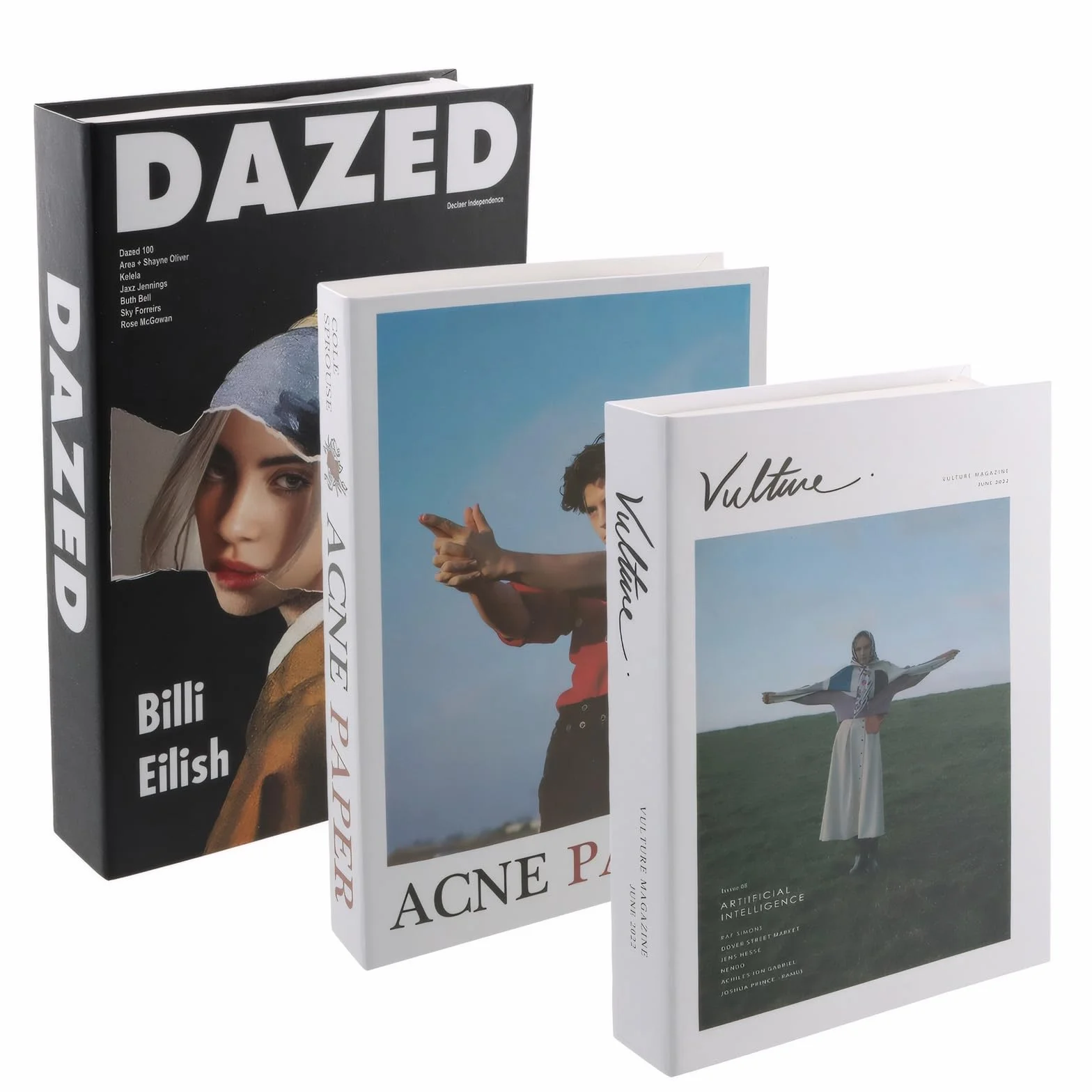 3 Piezas Libros Falsos Decorativos, Libros de Decoración Apilado, Libros de Exhibición Falsos, Libros Falsos de Moda para Decoración Hogareña, Libros de Imitación Modernos, Sin Páginas