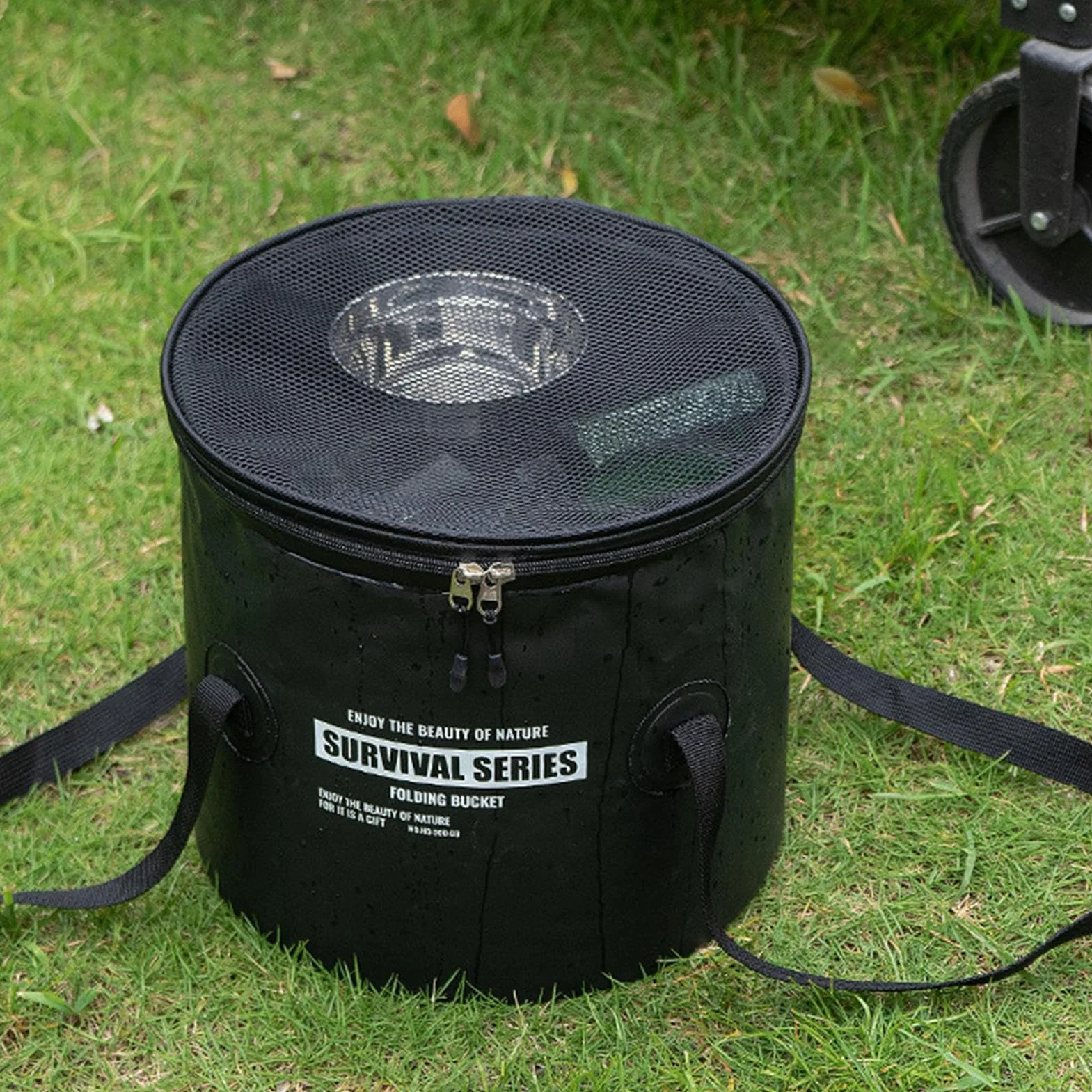 Cubo Plegable de Pesca 22 Litros Gran Capacidad Portátil para Camping Viaje