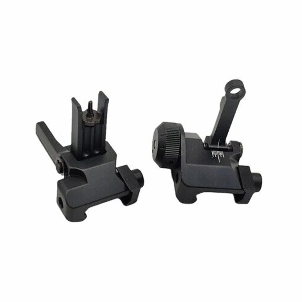 Mira De Hierro Abatible K300 Metálica Doble Apertura Riel 20 Mm Negra