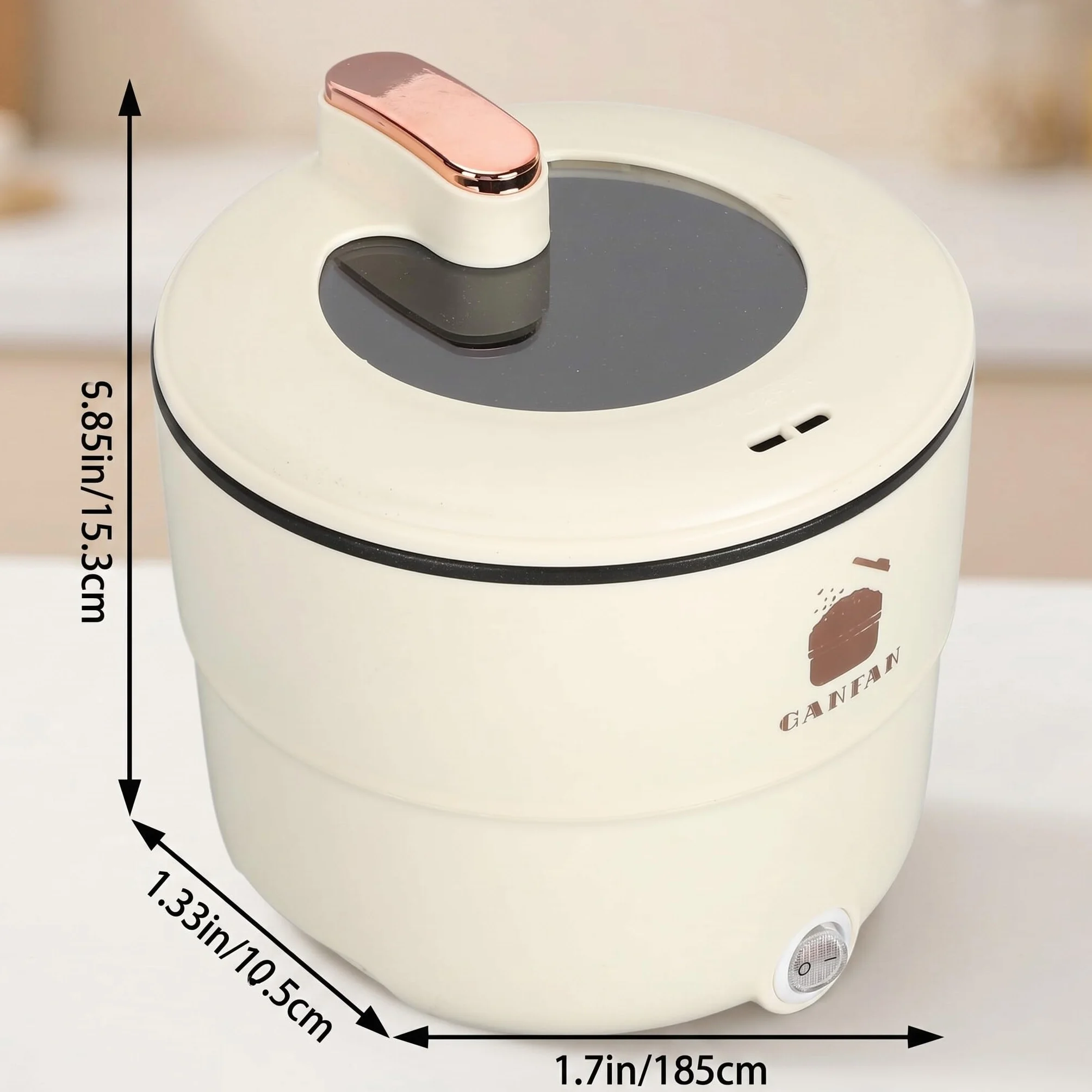 Olla arrocera eléctrica, olla eléctrica multiusos anti-combustión de 1,8 litros para sopa de fideos para cocinar más saludable (enchufe de la UE)