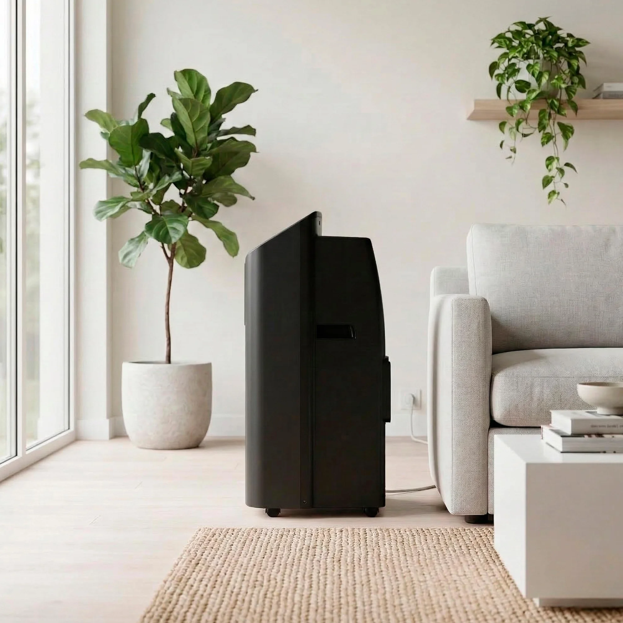 EVVO Clima P14 Silent WIFI - Aire Acondicionado Portátil 14000 BTU con Bomba de Calor - Pingüino Aire Acondicionado y Calefacción, WiFi, Silencioso, Deshumidificador, Frío y Calor con Kit de Ventana