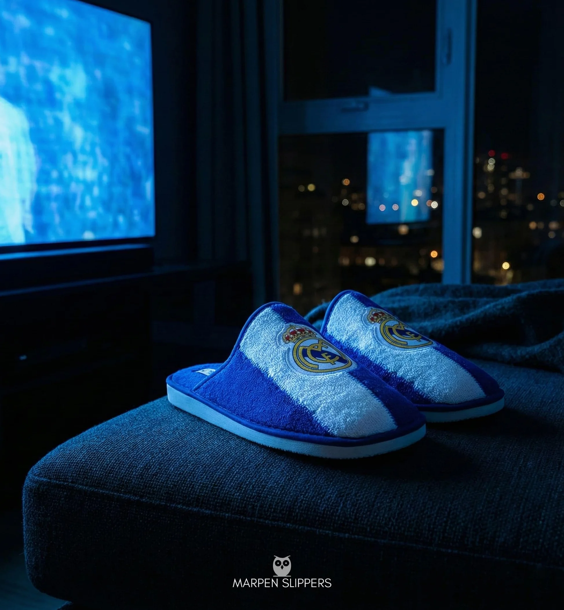 MARPEN SLIPPERS, Zapatillas de casa Real Madrid CF Oficiales Temporada 24/25 para Hombre o Mujer, Ligeras de Invierno