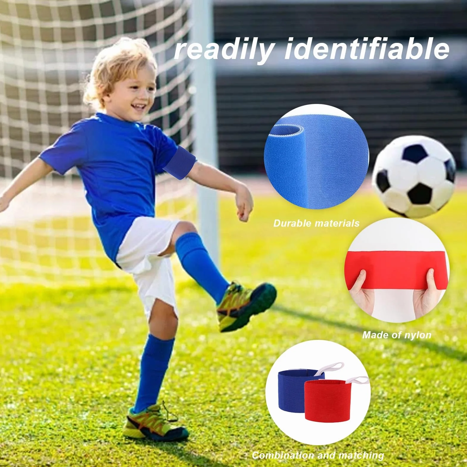Brazalete Capitán Ajustable Personalizado con Cordón y Parches Adhesivos para Fútbol, Rugby, Tenis, Baloncesto