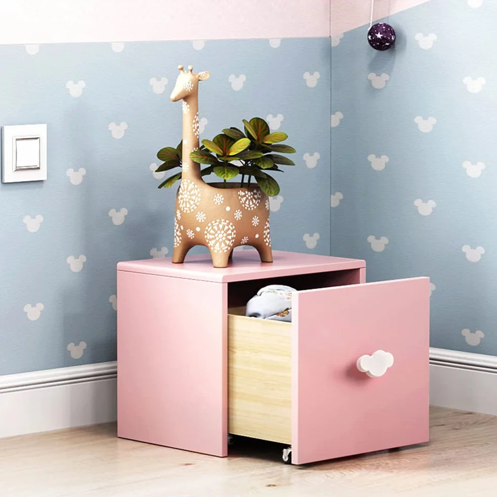 Juego de 6 pomos de armario para habitación infantil, diseño de nubes, color blanco