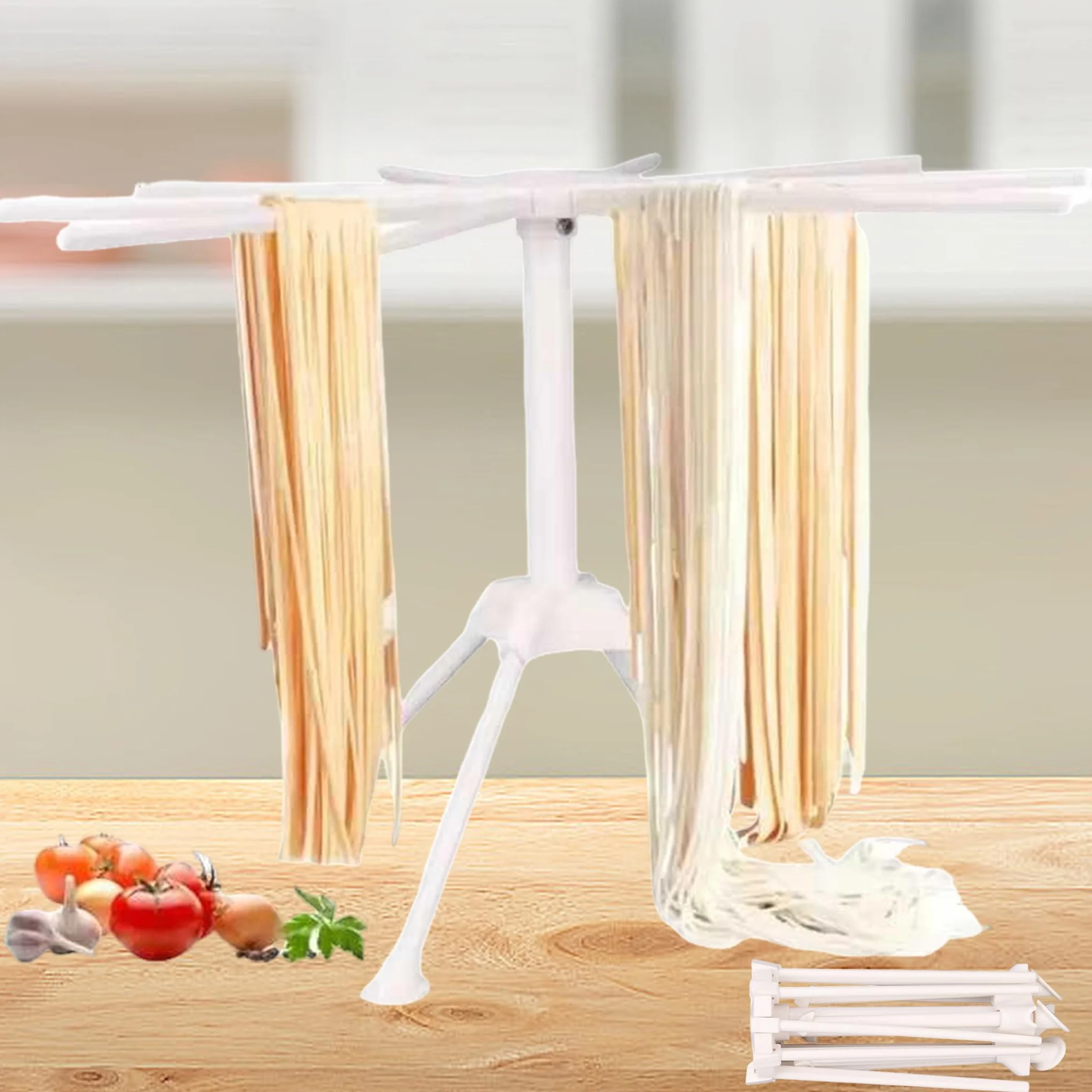 Secador De Pasta, Estante De Secado De Masa Plegable, Fideos, Colgantes, Fresca - Para Usar Después De Hacer Pasta En La Máquina, Hecho a Mano Utensilios De Cocina Para, Doméstica, Blanco