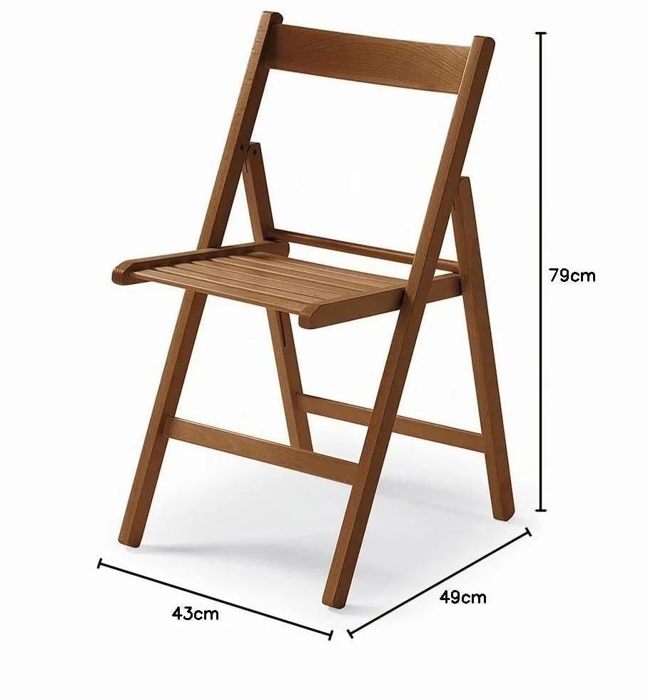 BUIANI Silla Plegable de Madera Color Nogal