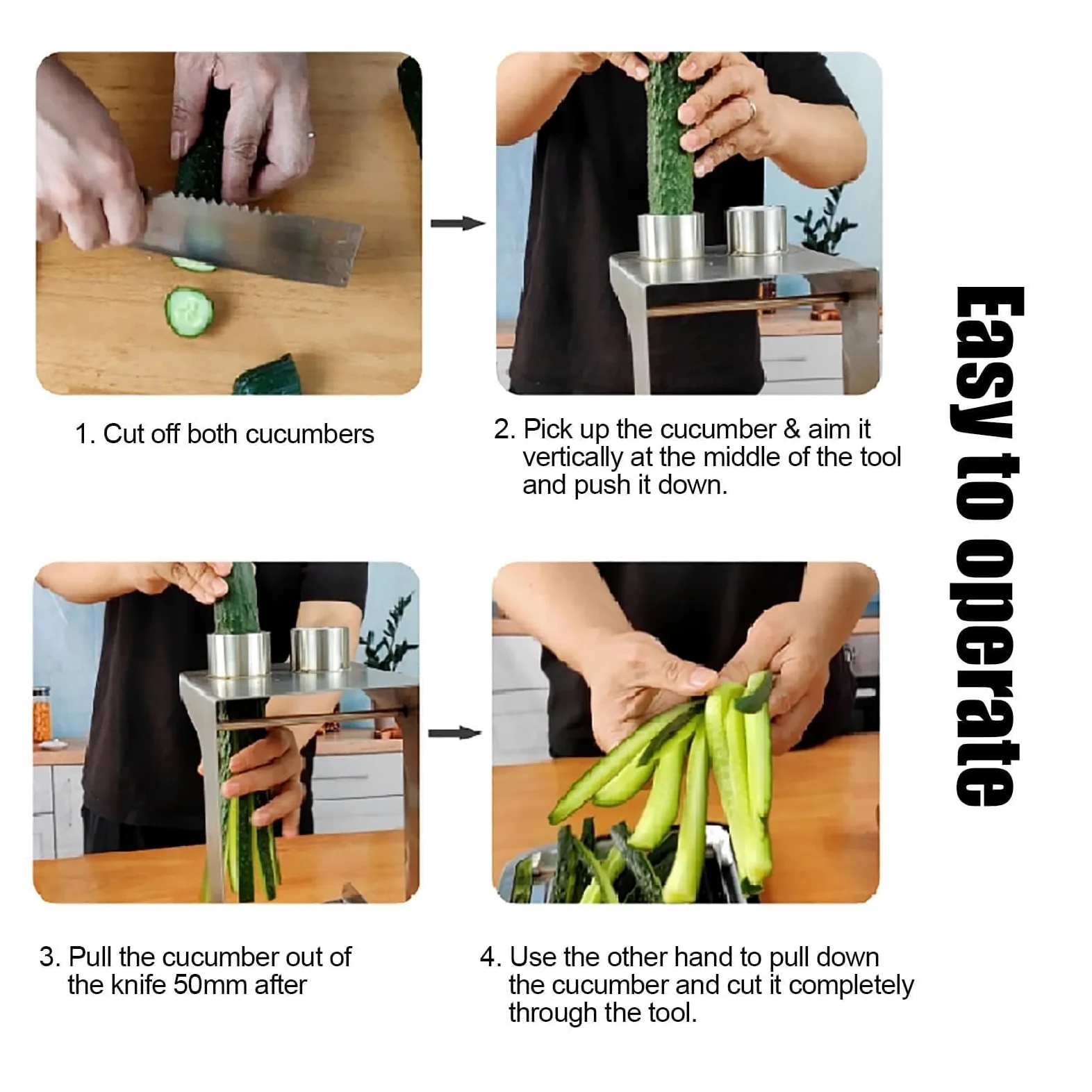 Cortador manual de verduras, cortador de zanahoria de acero inoxidable, utensilio de cocina fácil de limpiar para ensalada de sushi, 10 cortes/min, 45 mm de diámetro