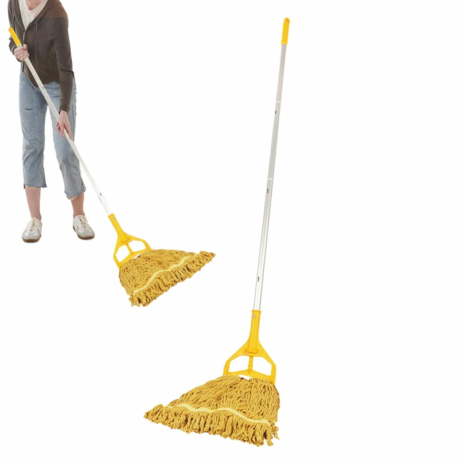 Fregona de limpiadora Mango De Aleación De Aluminio Y Paño De Barrido | Fregona para Suelos de Madera para polvo madera parquet hogar baño cocina salón dormitorio y