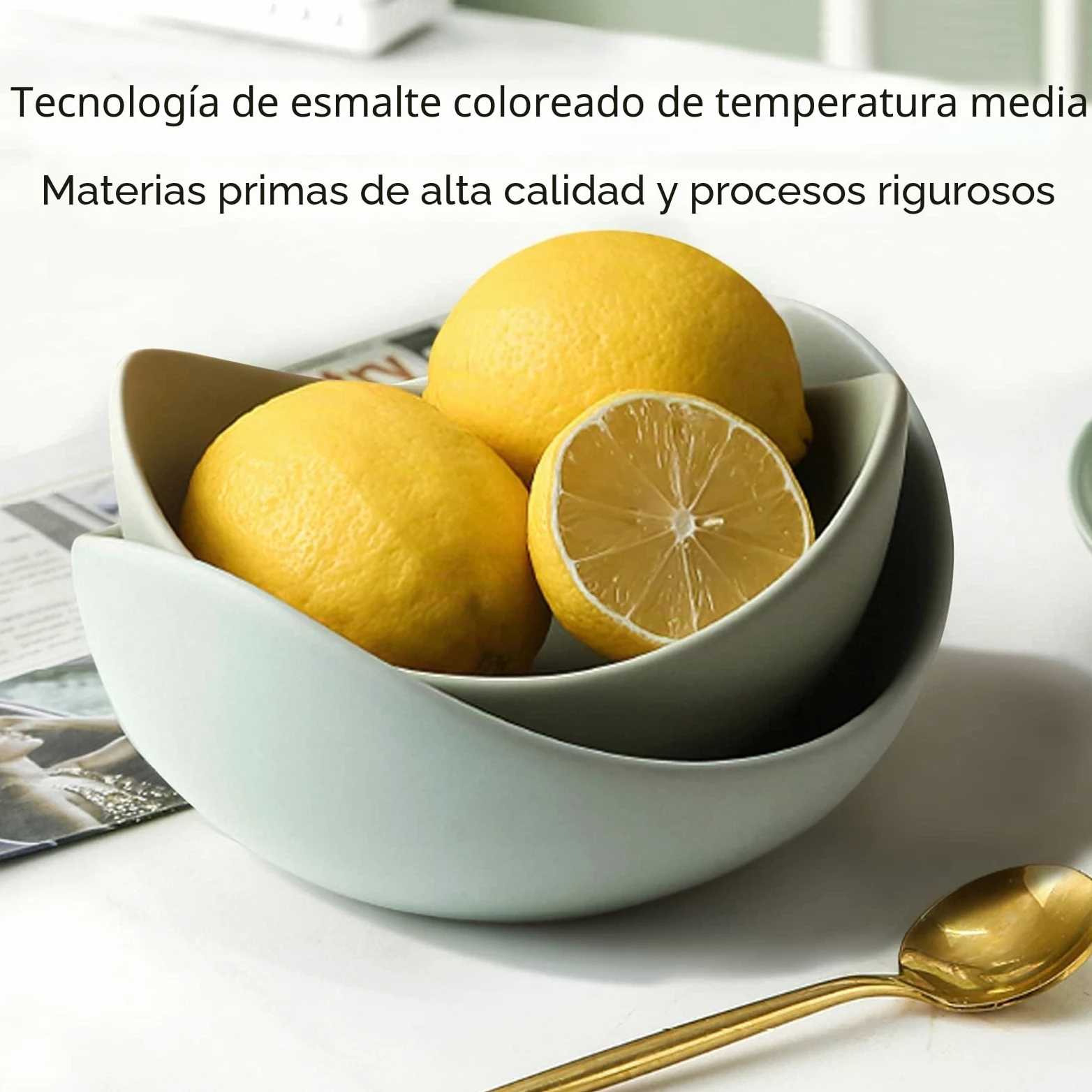 Notakia Gaobei Ensaladeras, 5 paquetes de cuencos de porcelana, cuencos de pasta en forma de loto, cuencos de cerámica únicos para ensalada, ideal para el hogar y el restaurante (verde)