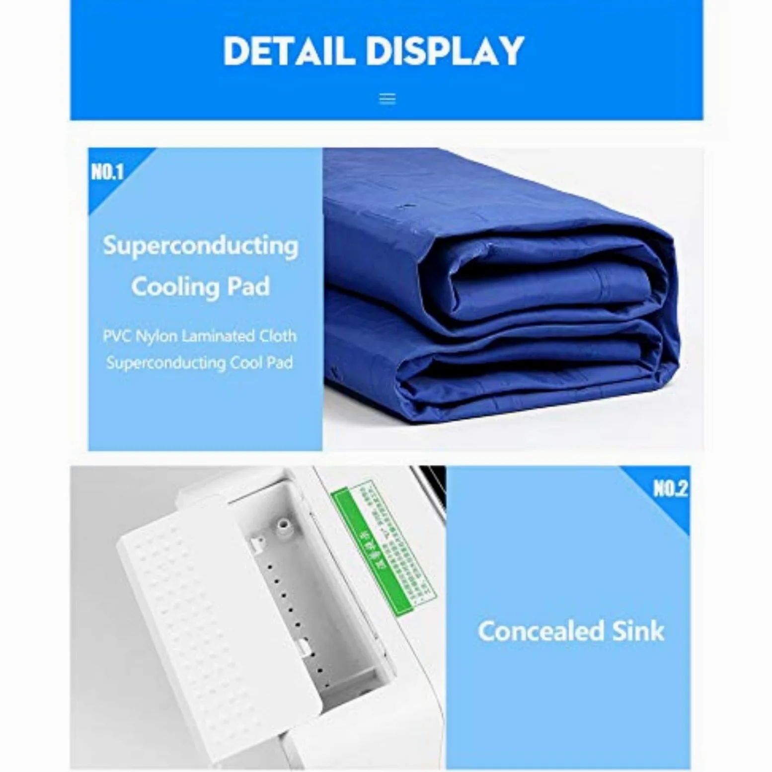 Almohadilla de colchón de enfriamiento silencioso para los que duermen calientes, refrigerador de cama de agua con control remoto, sistema de enfriamiento de cama de poco ruido para comodidad de sueño