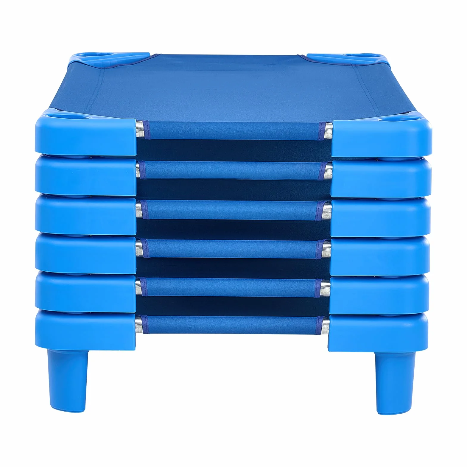 VEVOR Cuna Apilable para Niños 6 Piezas Cuna Portátil para Siesta de Niños 102x57 cm Cunas para Guardería para Niños Camas para Guardería en Aulas Preescolares para Dormir, Descansar, Siestas, Azul