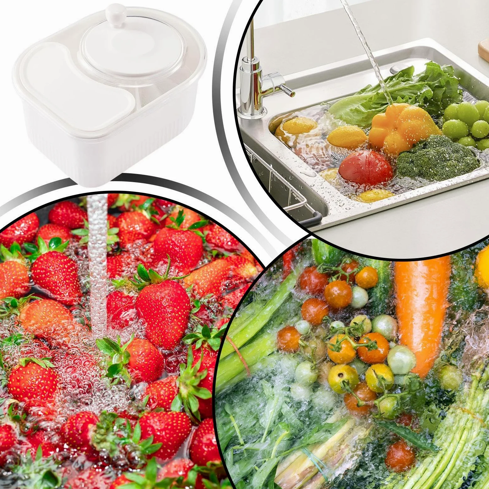 Centrifugadora Limpiadora De Verduras Y Frutas Para Cocina Tapa giratoria | De Frutas Con Tapa Para Tomate Patata Pimiento Pepino Zanahoria Lechuga Uvas Cerezas Ensalada Piña