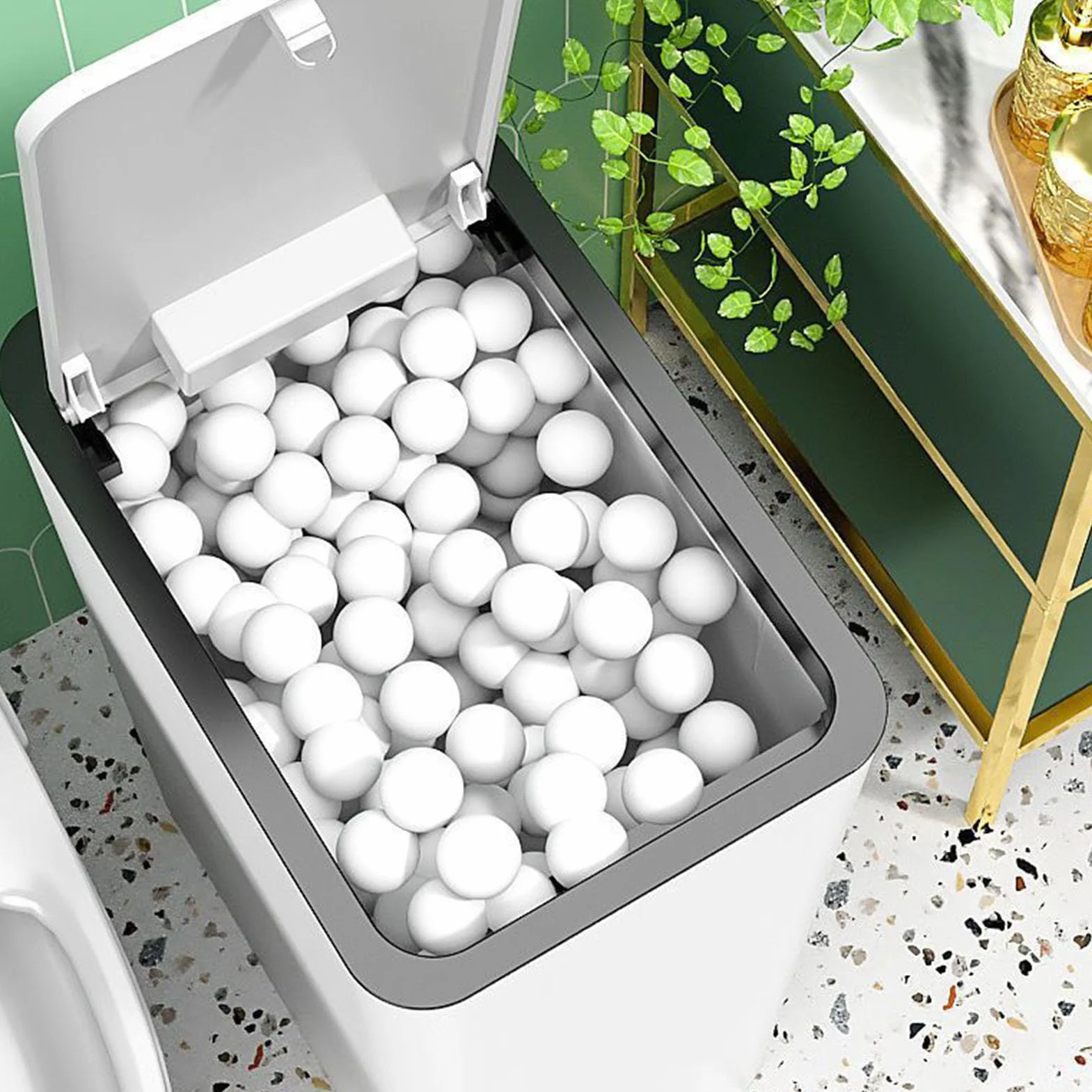 Bote de Basura 15L con Tapa Tipo Prensa para Baño, Dormitorio, Oficina