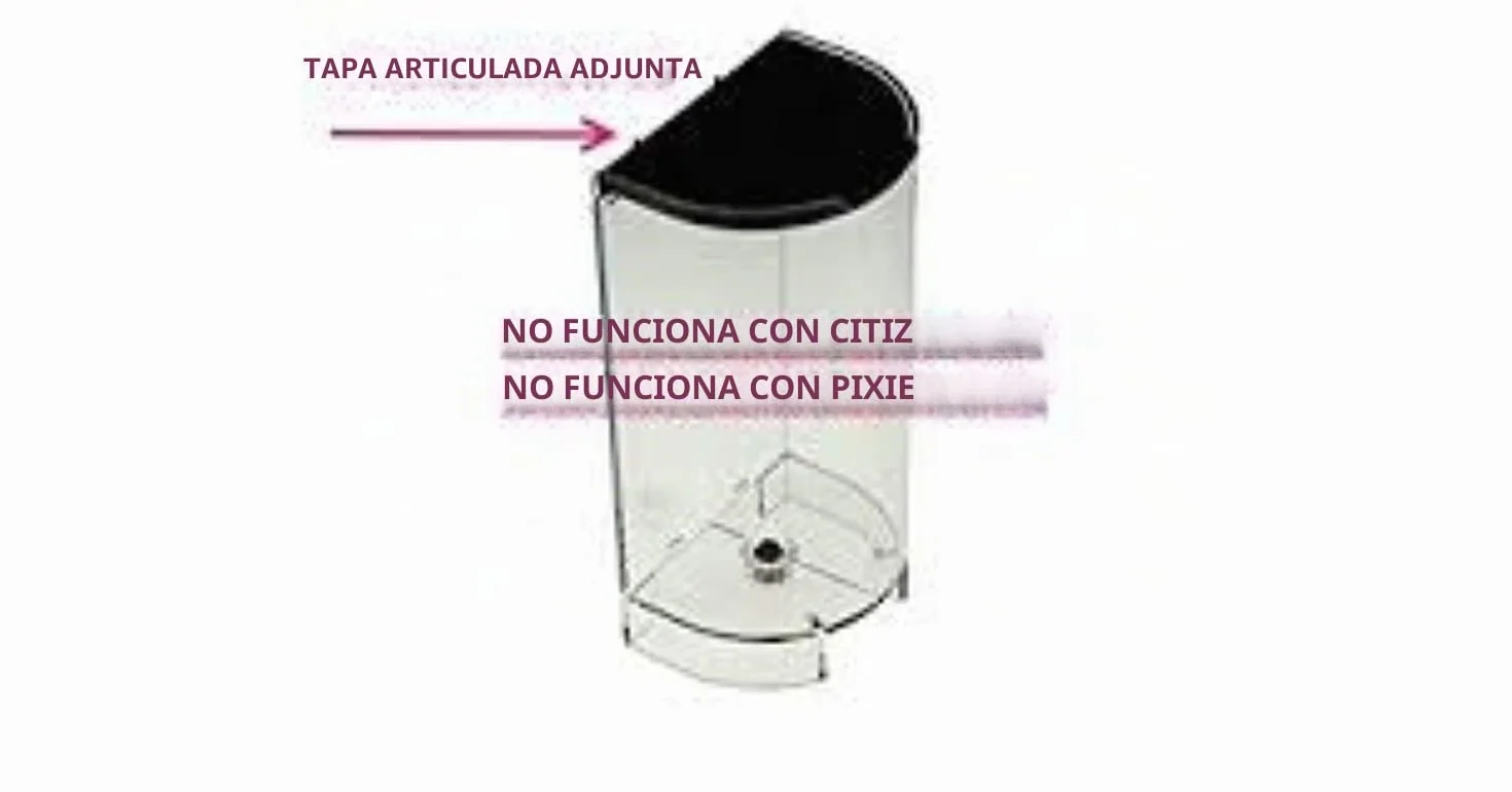 Depósito de agua de plástico original para Nespresso Inissia