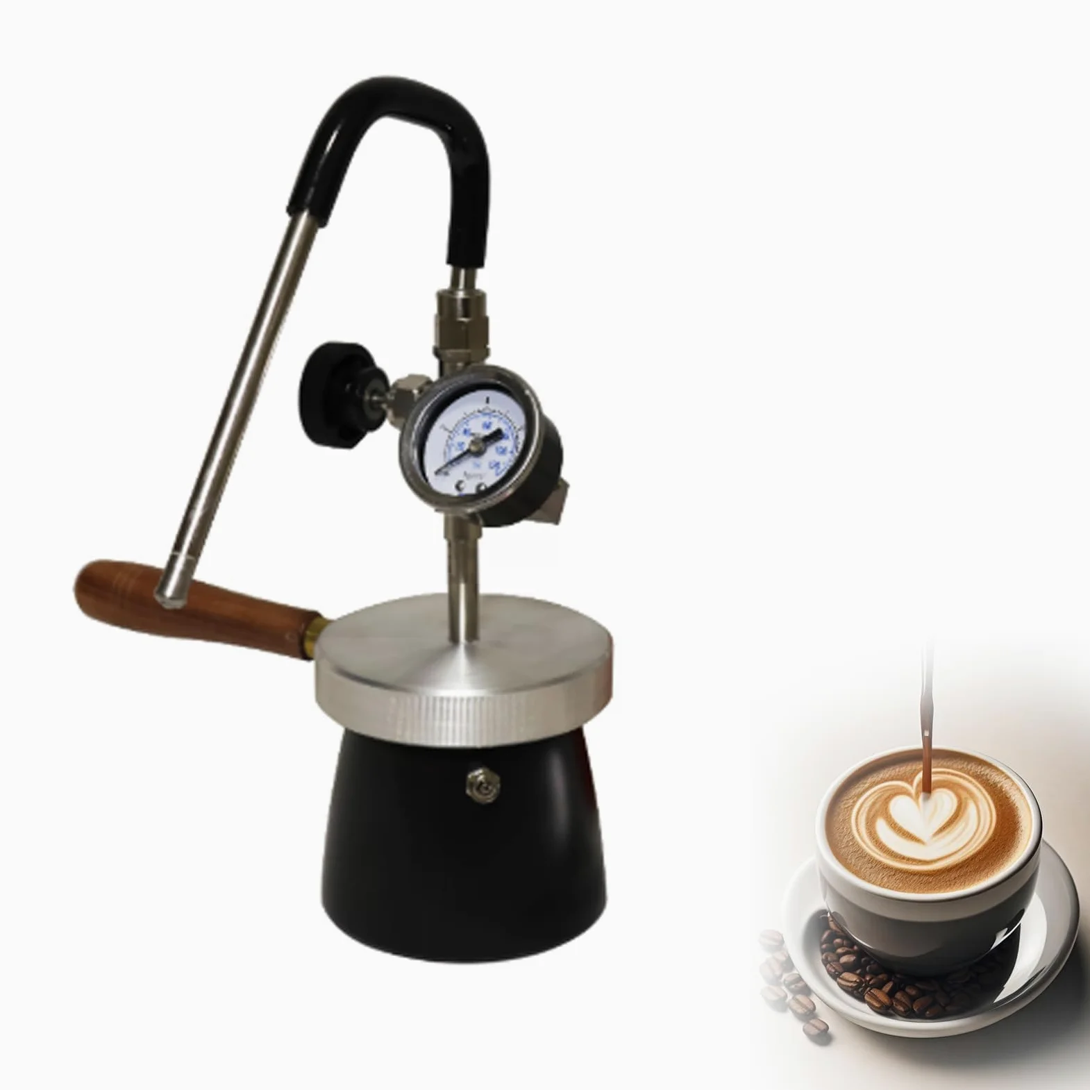 Espumador de leche portátil y vaporizador con ángulo ajustable para capuchino y café con leche
