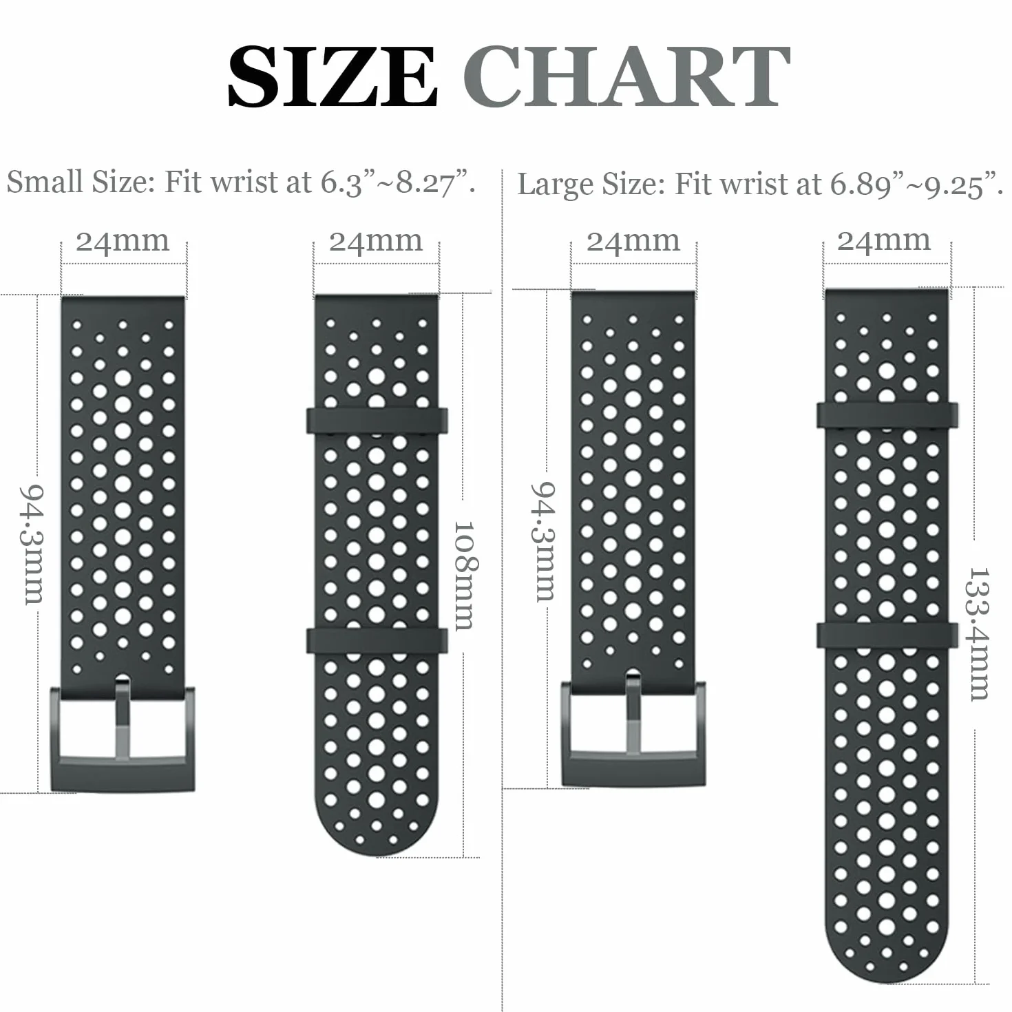 Pulsera de Silicona 24MM Compatible con Suunto 9, 9 Baro, 7, D5, Spartan Sport Wrist HR