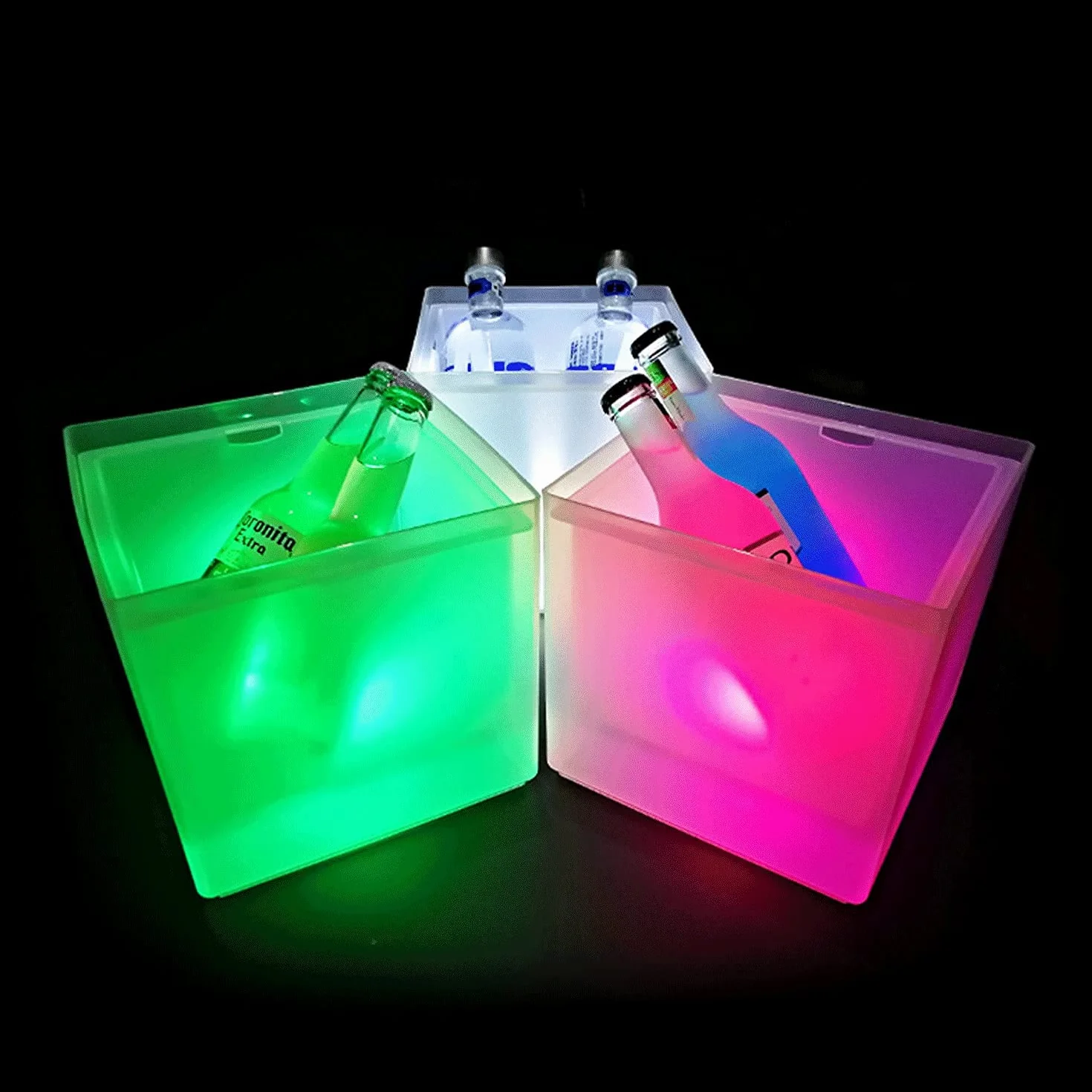 Cubo De Hielo Led De 3,5 Litros, Colorido Con Cambio Automático, Para Fiestas, Casas, Bares, Clubes, Restaurantes Temáticos, Ideal Para Congelar Vino Tinto, Cerveza