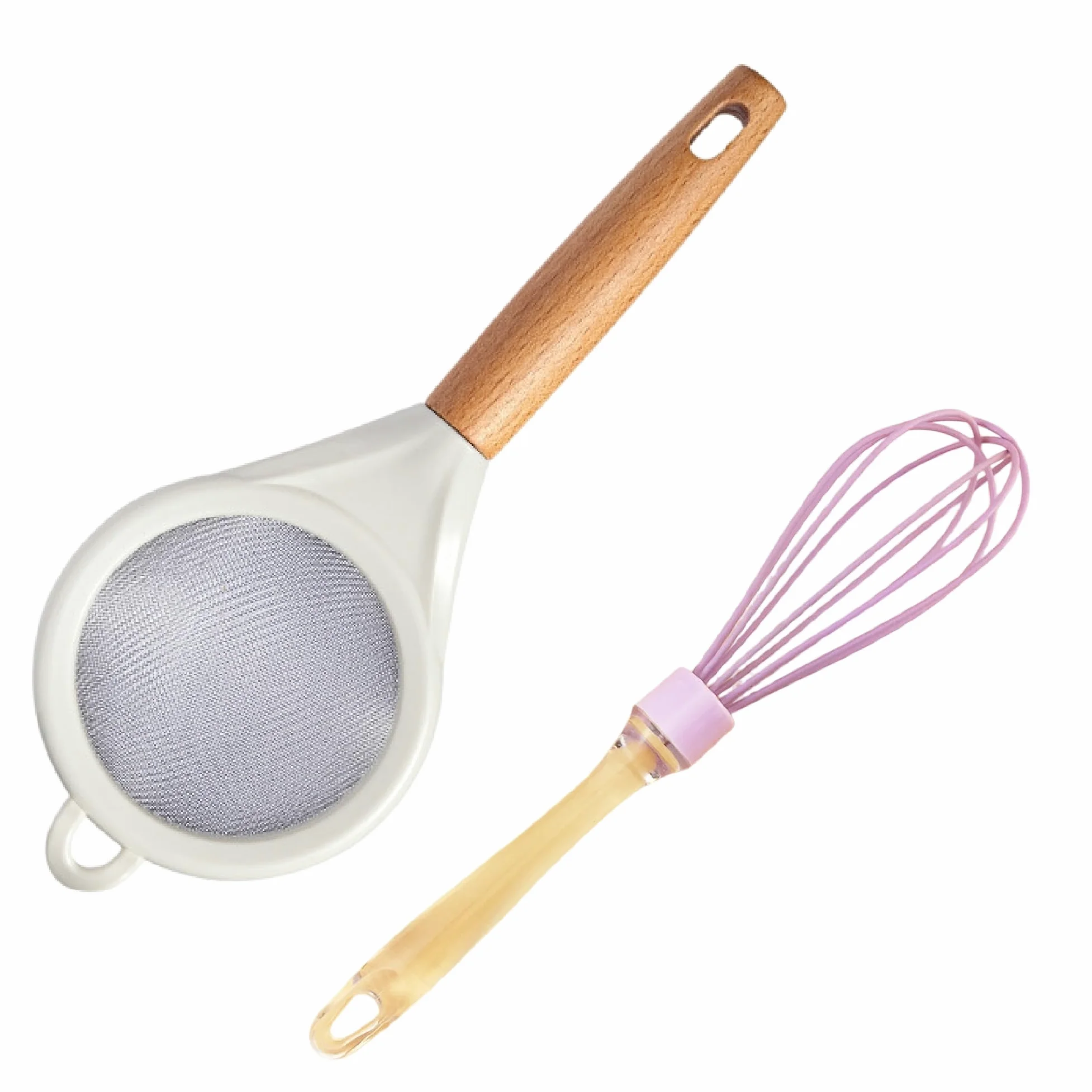 Colador de cocina, colador de harina de acero inoxidable, para pasta, harina (morado)