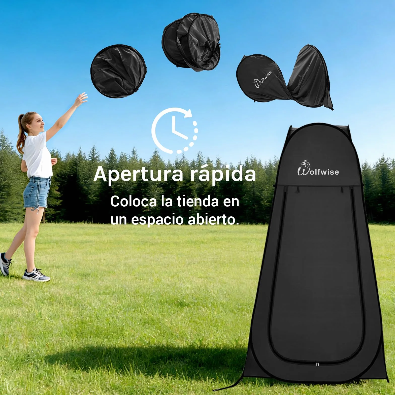 Wolfwise Tienda Ducha Camping Pop Up, Carpa Instantánea Vestidor Exterior para Baño Playa