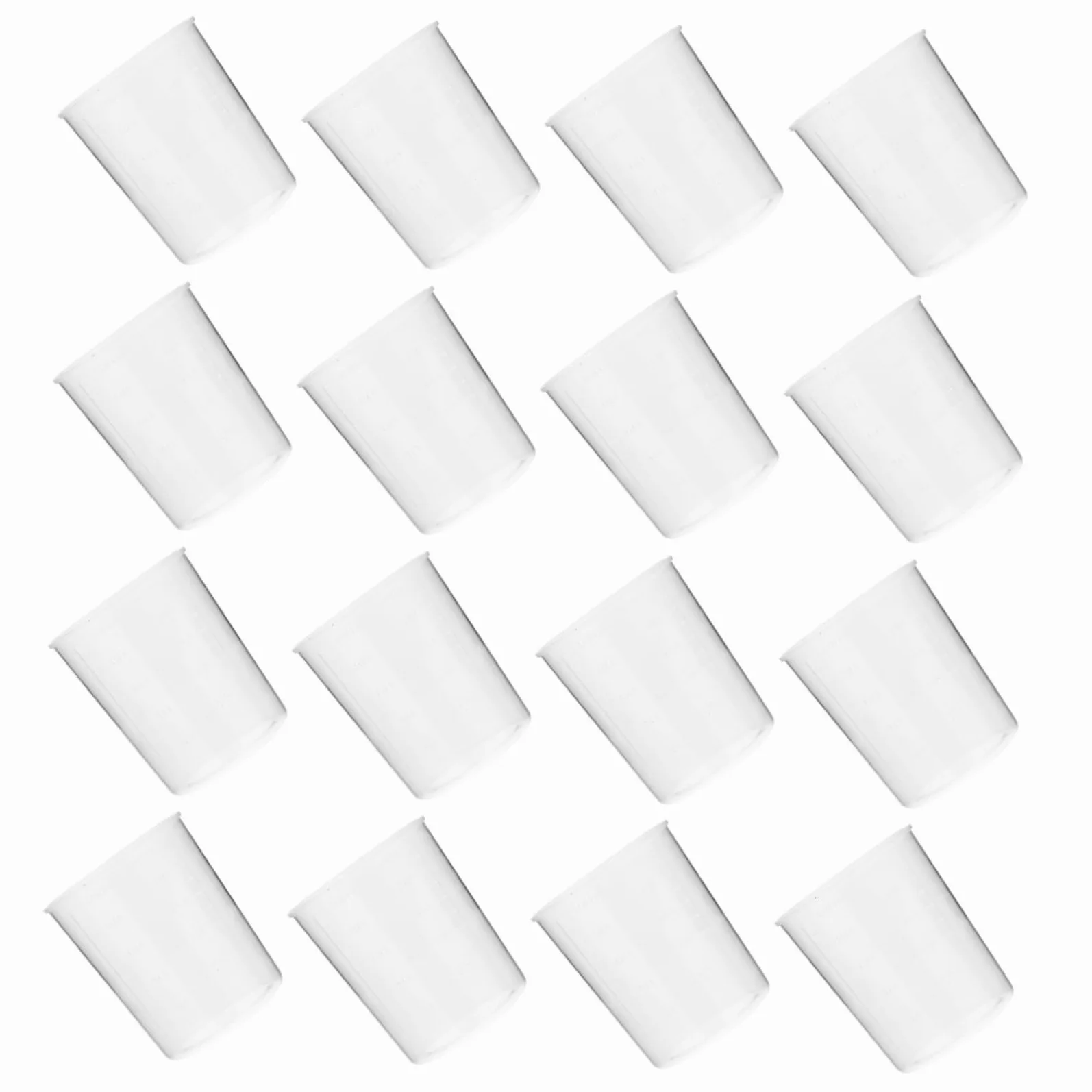 50 Piezas Unidades de Vasos Medidores de Plástico Vasos Transparentes Graduados Resistentes Roturas Medidores Líquidos para Cocina Repostería Harina y Leche
