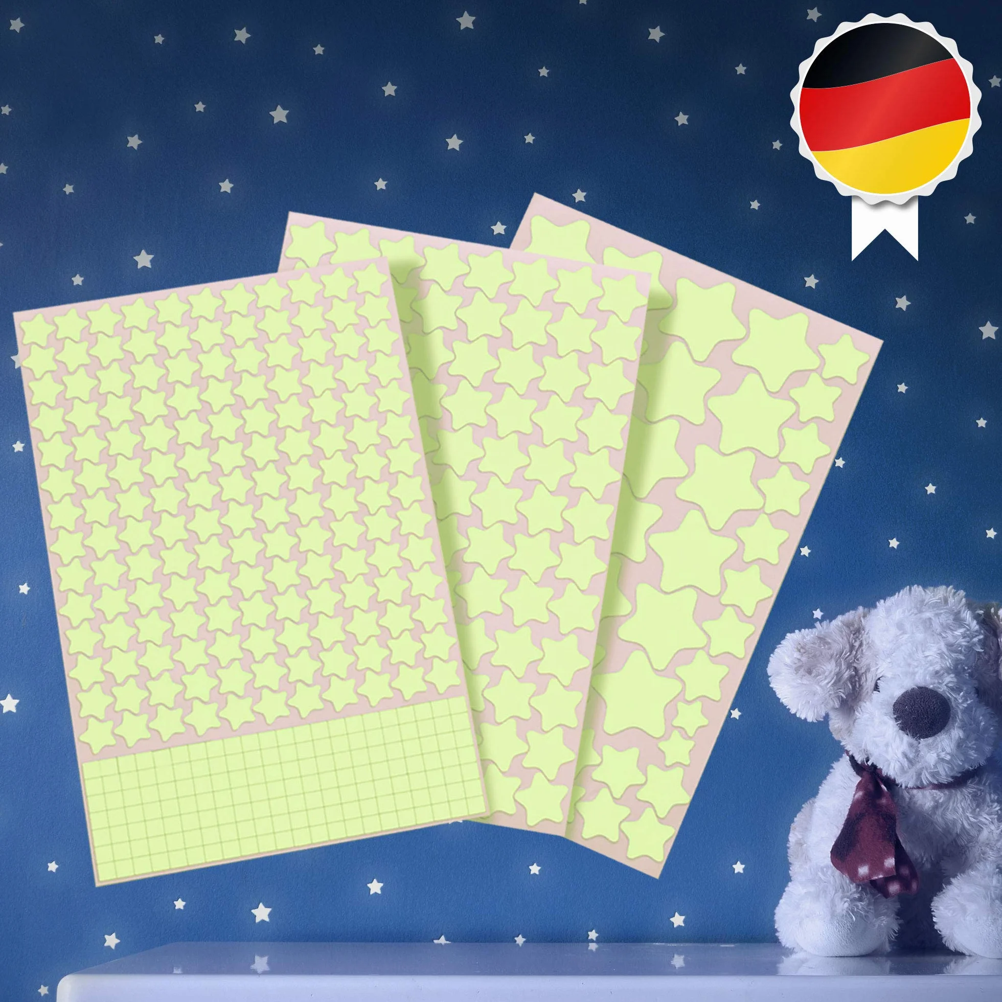 Pegatinas fluorescentes estrellas luminosas para techo y pared 452 pzas. Decoración dormitorio infantil