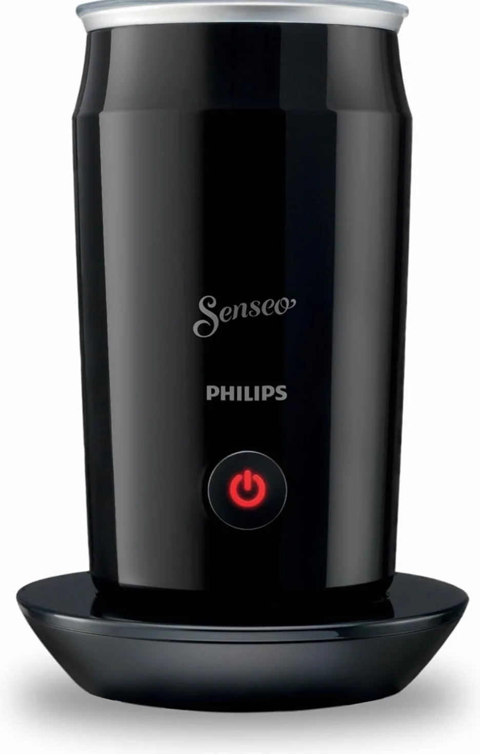Philips Senseo Espumador de Leche Eléctrico, 2 Capuchinos, Negro | Espuma caliente o fría – 2 capuchinos, batidor magnético, base giratoria 360°, antiadherente (CA6500/60)
