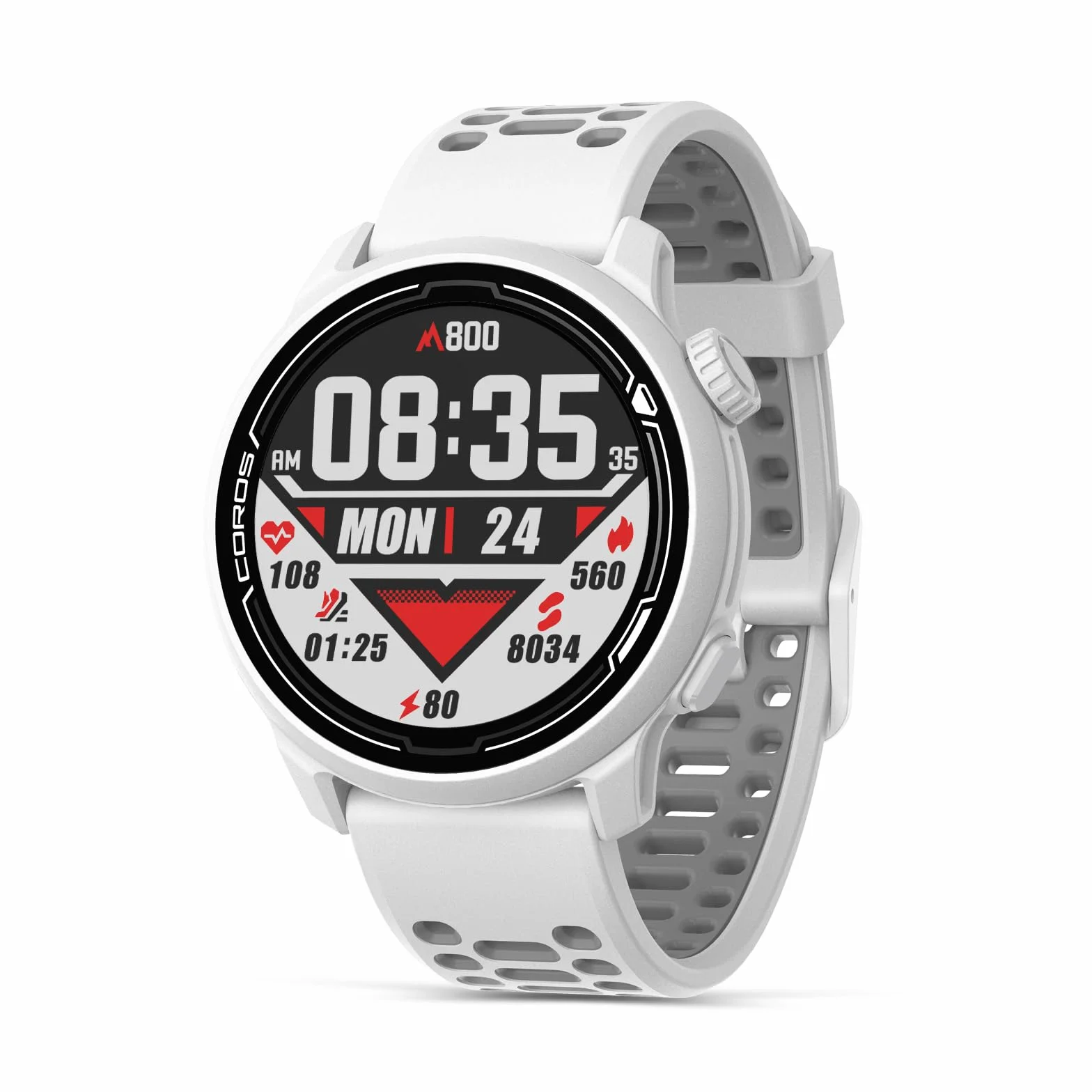 COROS Pace 2 Premium GPS Sport Watch White Silicone Band