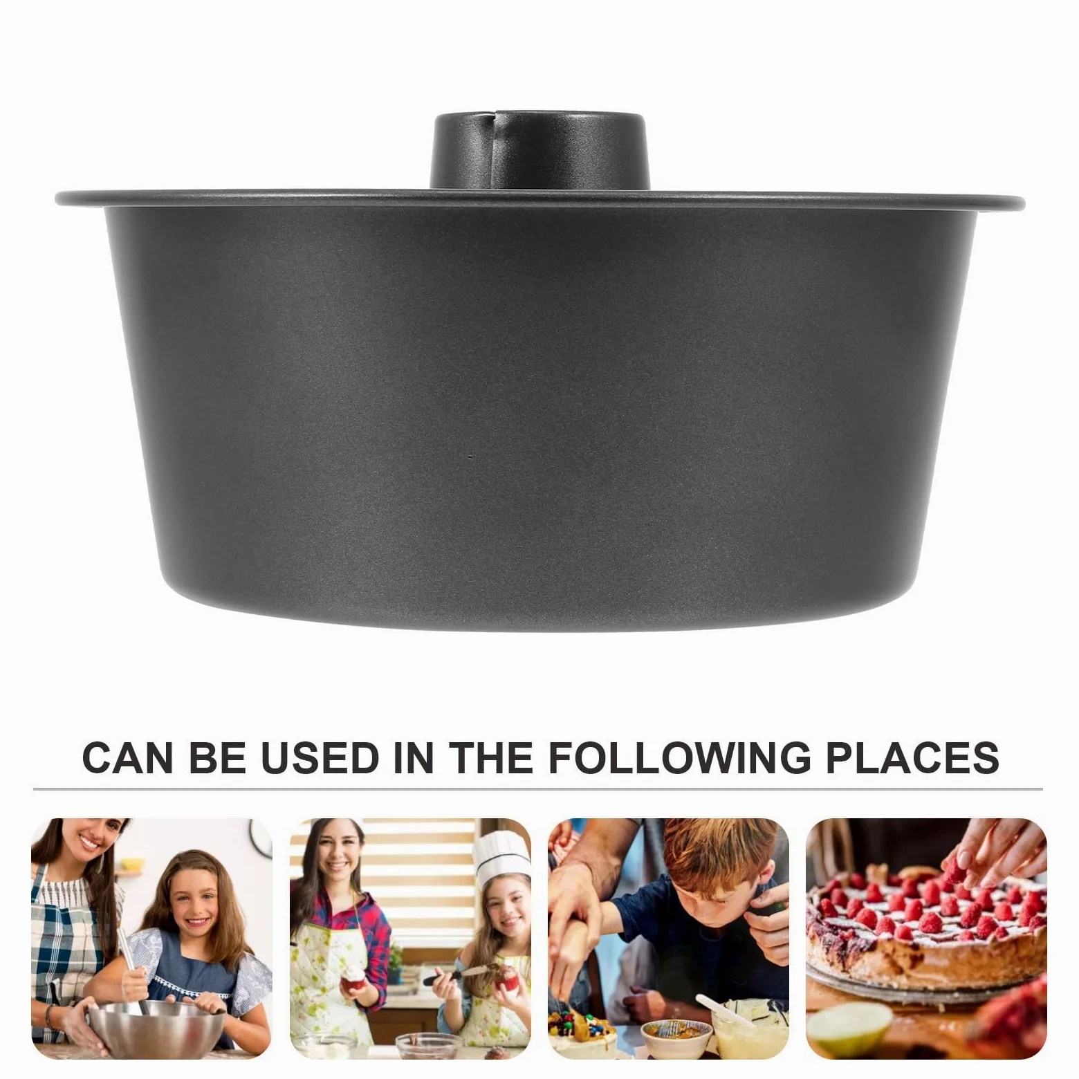 VILLCASE Molde Diseño Pasteles al Carbono Acero de Redondo Recubrimiento Antiadherente, Distribución Uniforme del Calor y Hueco para Hornear Saludable Pan