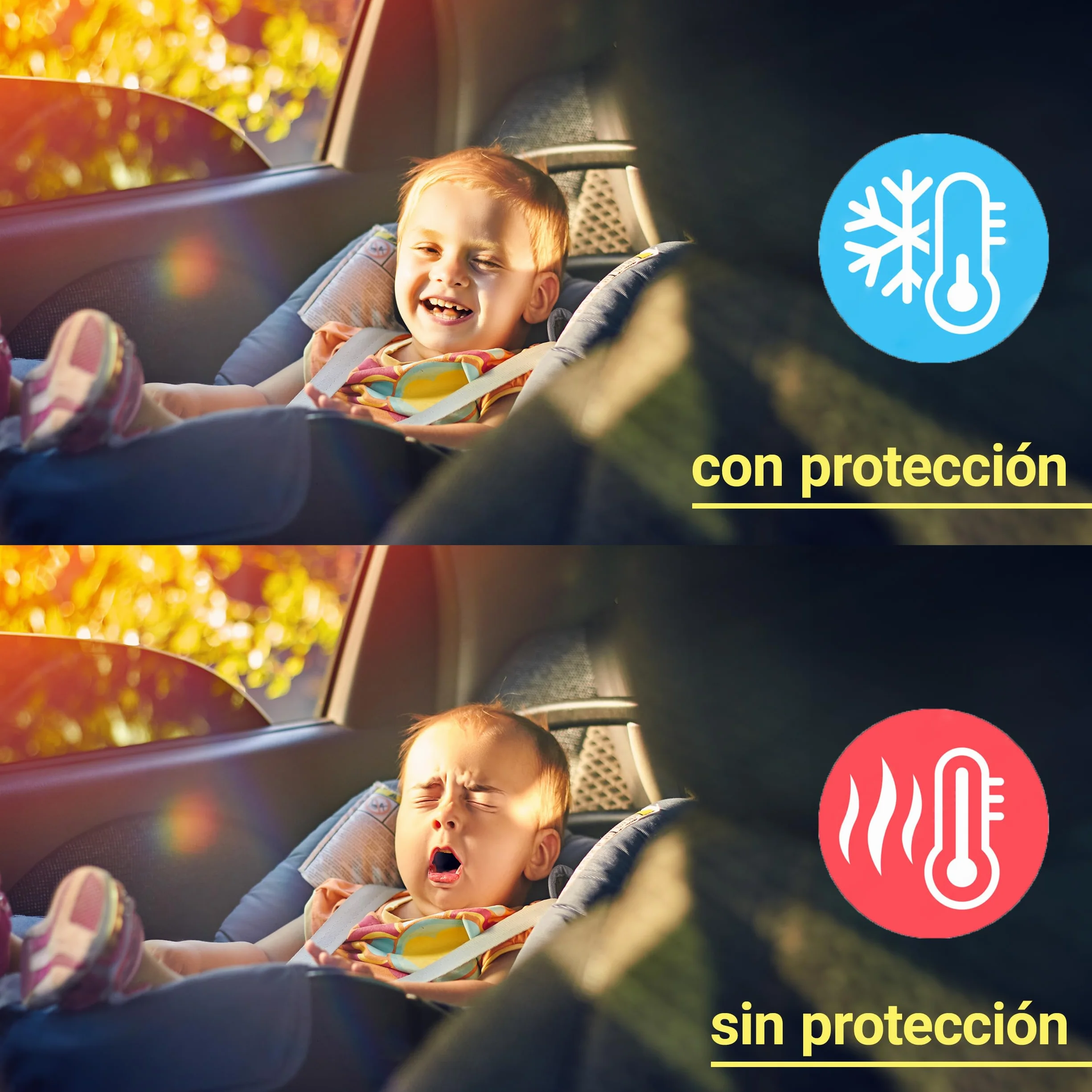 Zamboo Funda Silla Coche Bebe Universal - Protector Térmico Compatible con Maxi-Cosi - Cybex - Chicco y Sillas a Contramarcha y Asientos Infantiles de Grupo 0 1 2 3 - Bolsa Incluida - Plateado