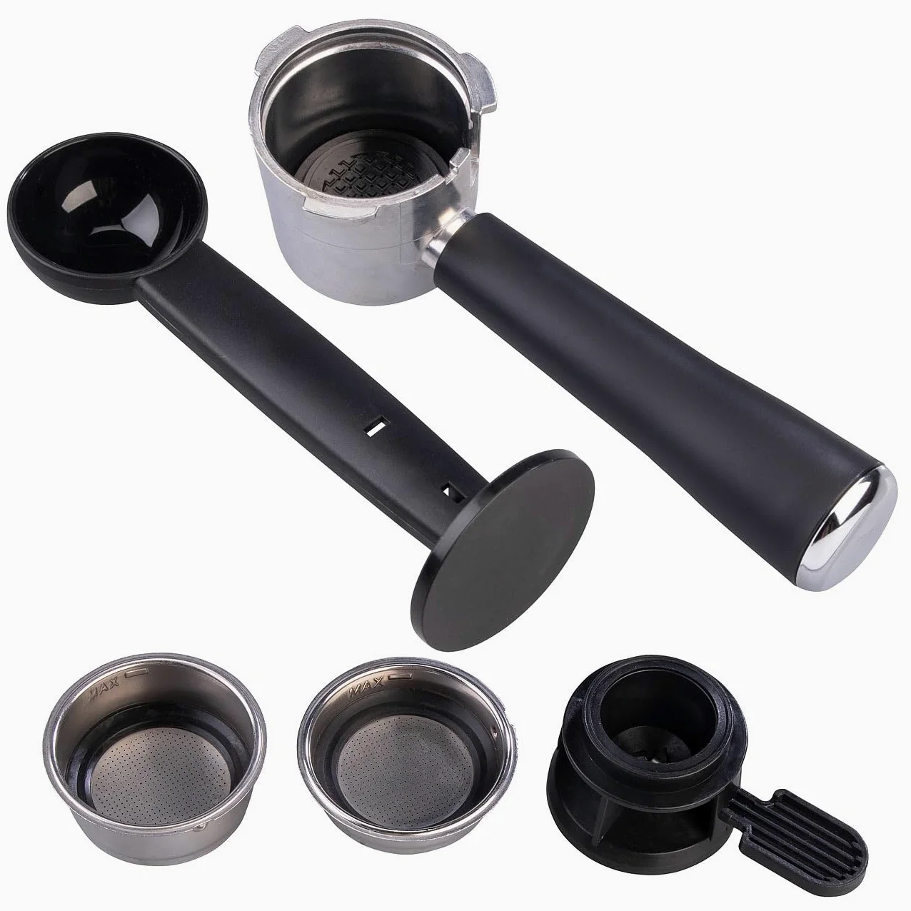 Máquina de espresso retro con portafiltro, adaptador para cápsulas tipo Nespresso, 20 bar, roja