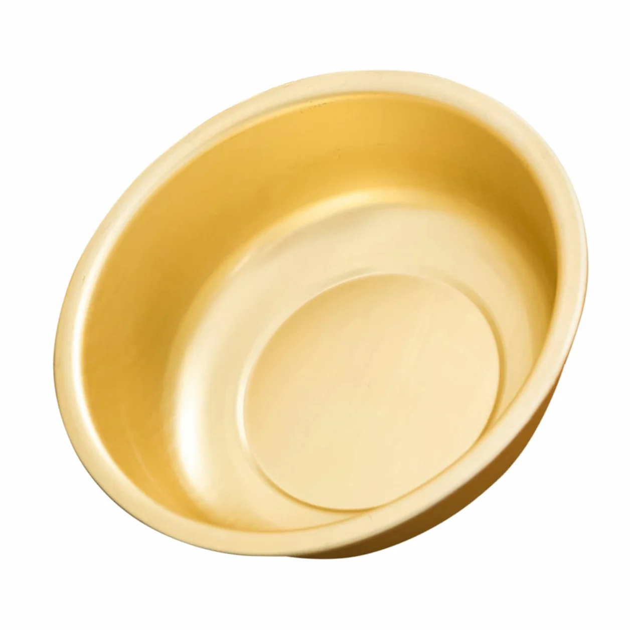 Cuenco de Aluminio Dorado de Gran Capacidad Diseño Redondo, Lavabo de Metal Seguro Fina Manufactura para Cocina y Lavado de Frutas