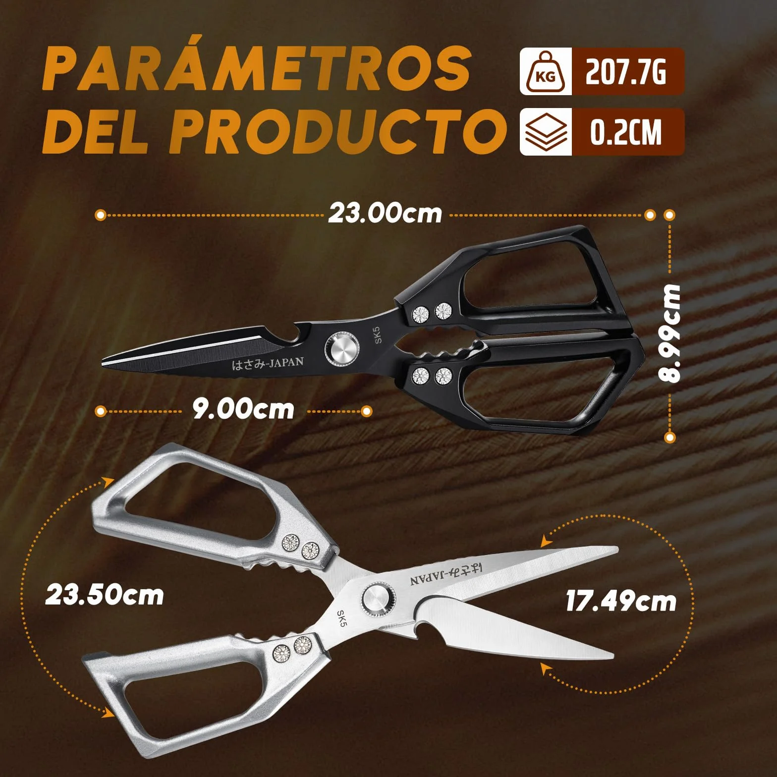 Dream Reach Tijeras de Cocina, Multifuncionales Tijeras de Cocina de Acero Inoxidable para Carne, Aves, Verduras, Hierbas, Nueces y Barbacoa