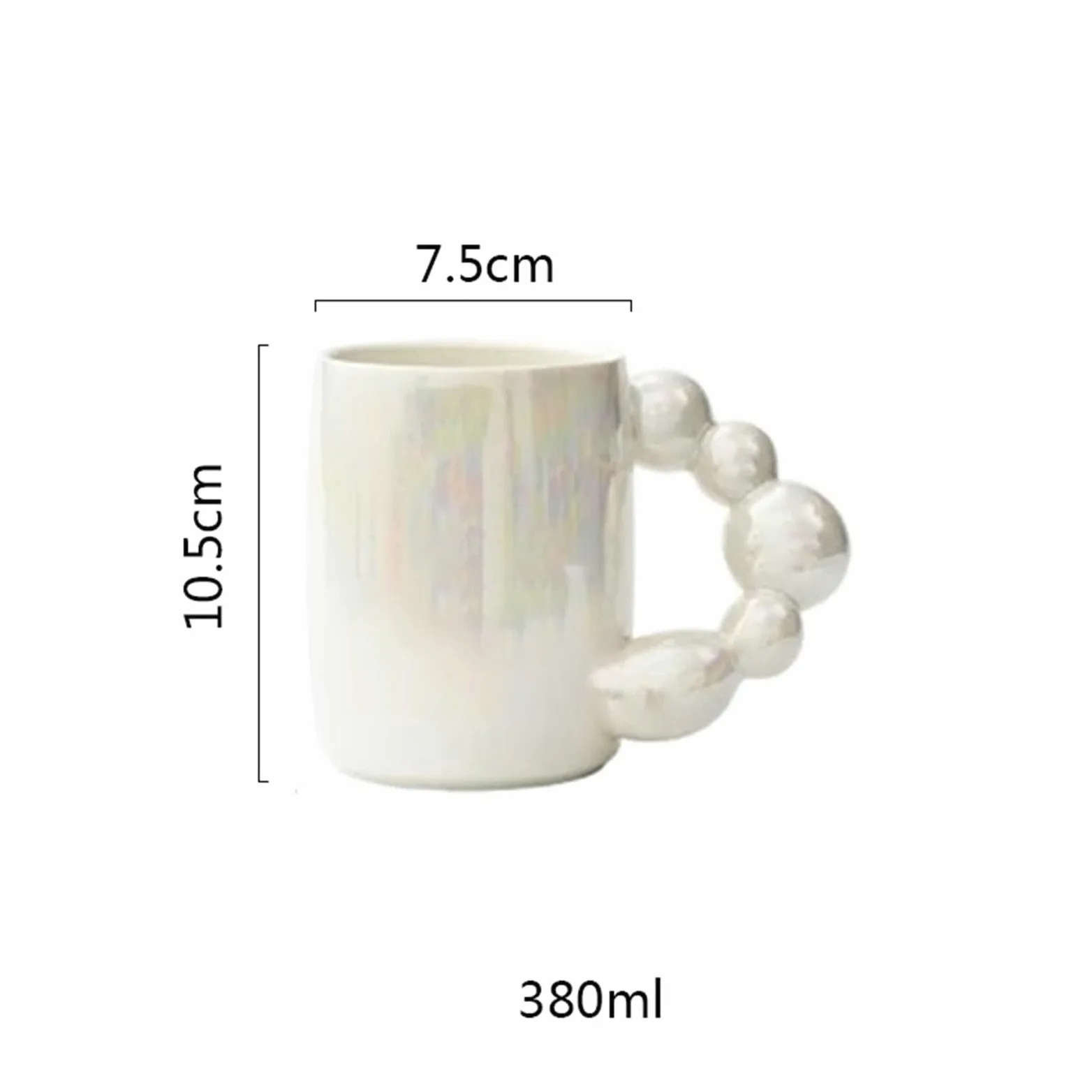 Taza Tazas Blancas Perla, Tazas de café de cerámica de Estilo Coreano, Taza de café con asa de Burbuja for Desayuno, Leche, Zumo, Taza de té, Apta for microondas Taza de café(Pink)