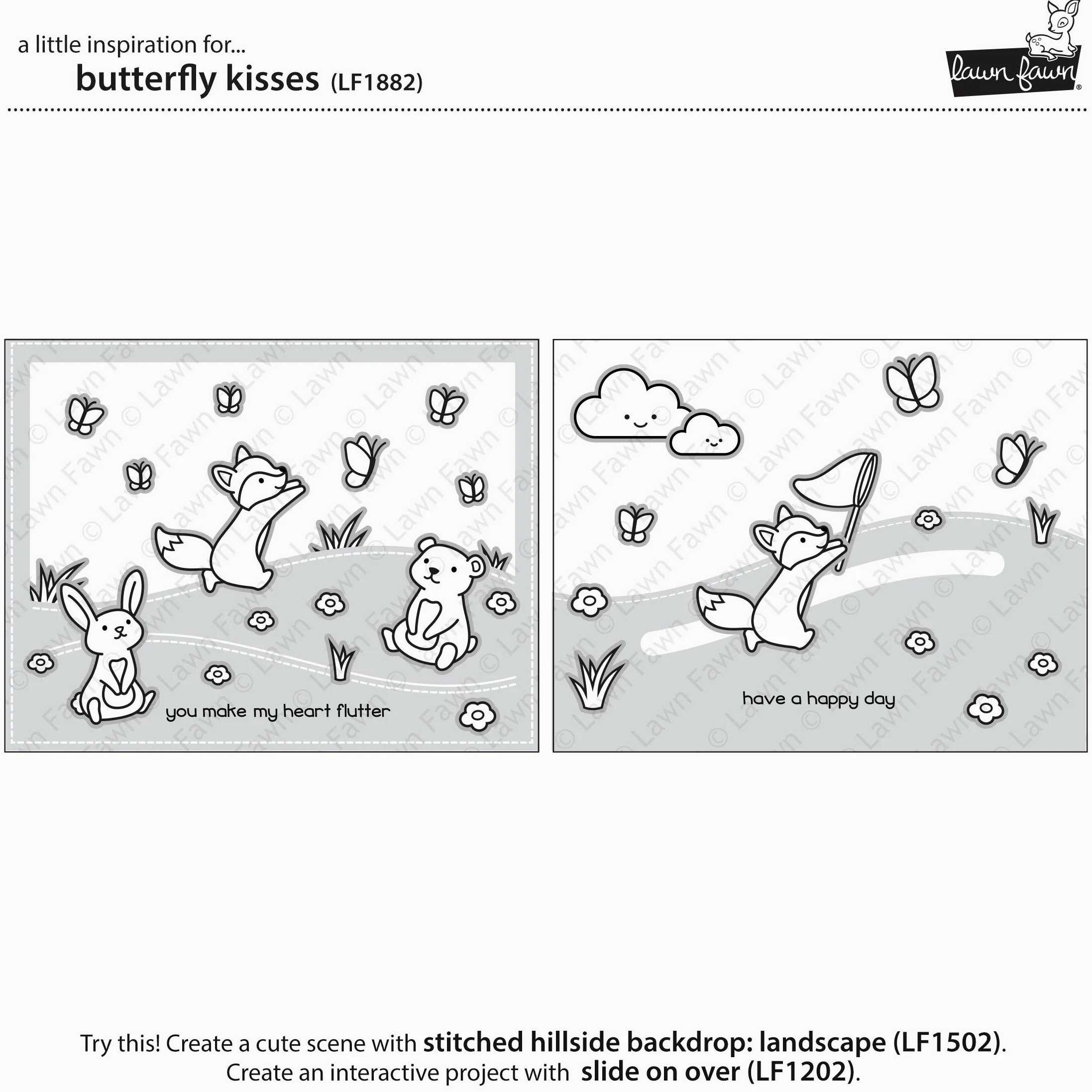 Lawn Fawn Clear Stamps 4"X6"-Butterfly Kisses