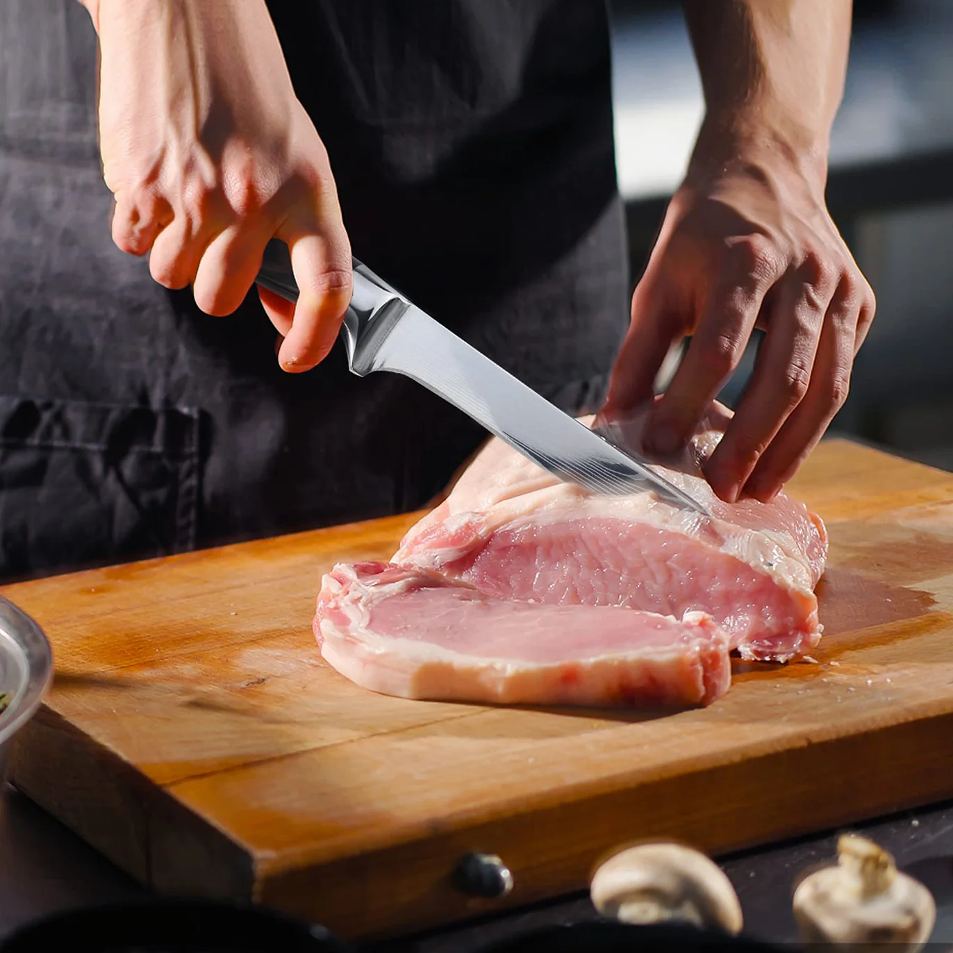 Kitory Cuchillo Deshuesador 15cm con Funda, Cuchillo Profesional para Cortar Huesos y Carne, Cuchillo Filetear Ultra Afilado con Mango Ergonómico de Madera de Pakka