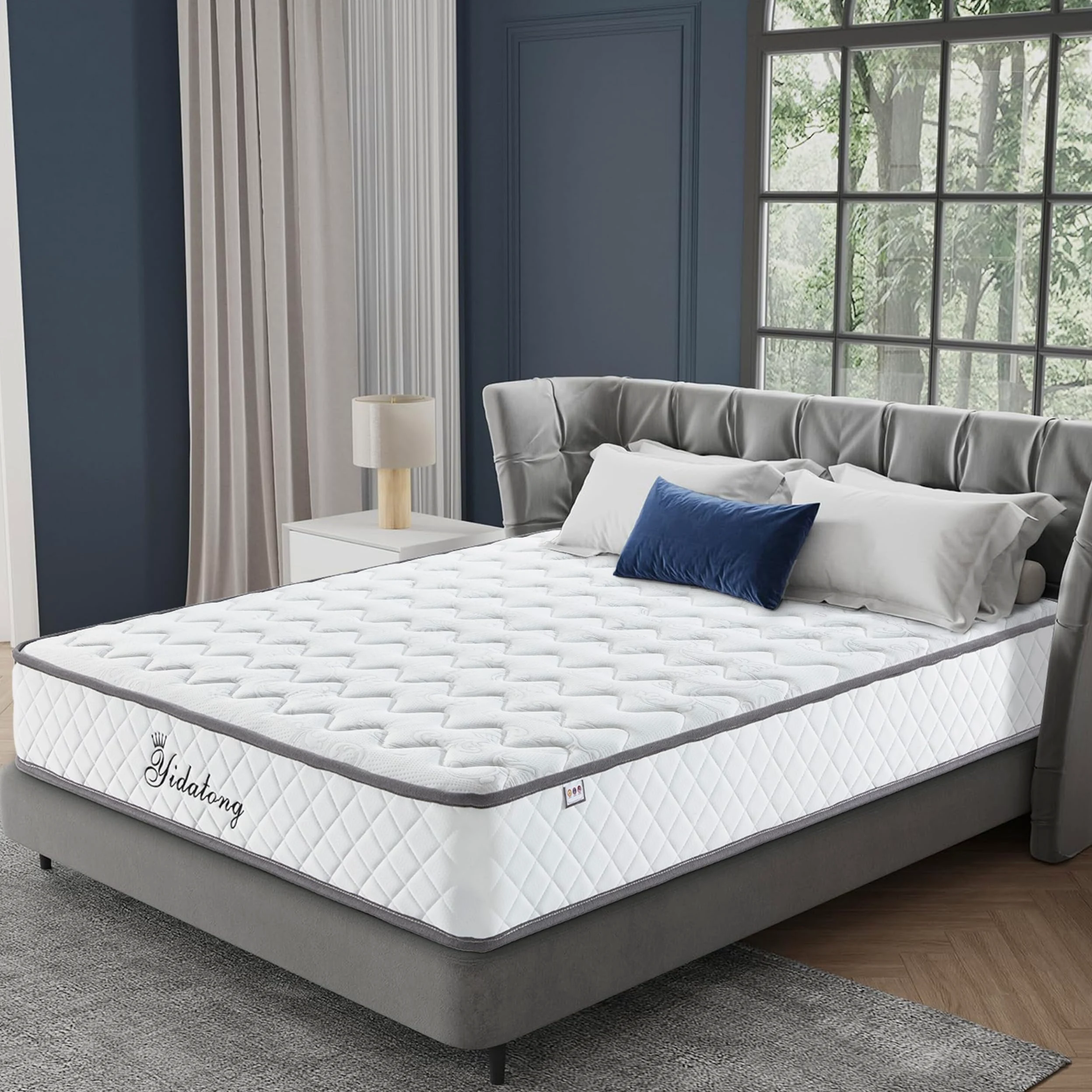 Colchón Viscoelástico 140x190 cm, Altura 28cm, Espuma de Memoria, Híbrido Muelles Ensacados, Ergonómico 10 Zonas, Firmeza Media, Transpirable, Antibacteriano, Hipoalergénico, Certificado Oeko-Tex