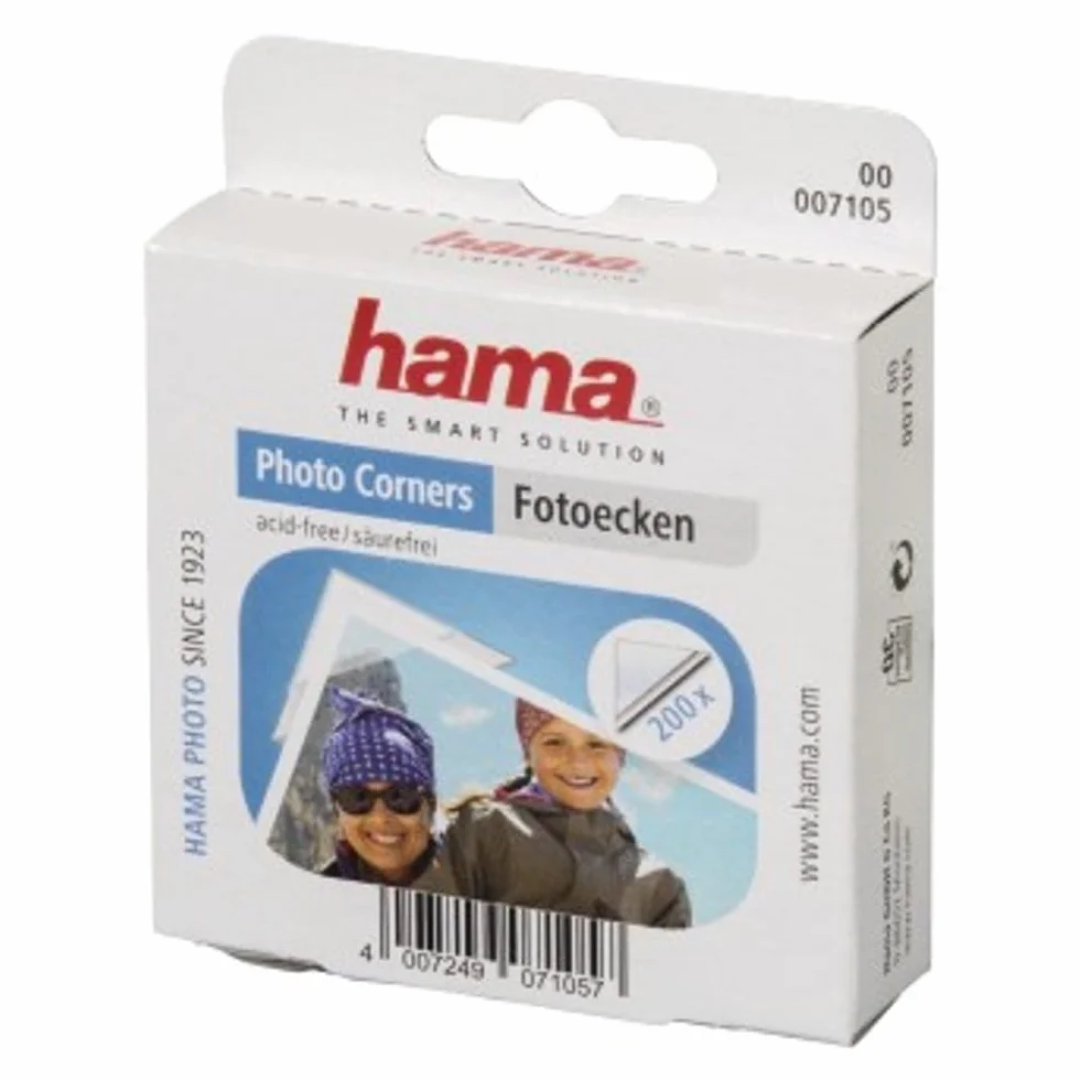 Hama Adhesivo en Puntos Doble Cara ángulos para Fotos, Color Transparente, 1 Unidad