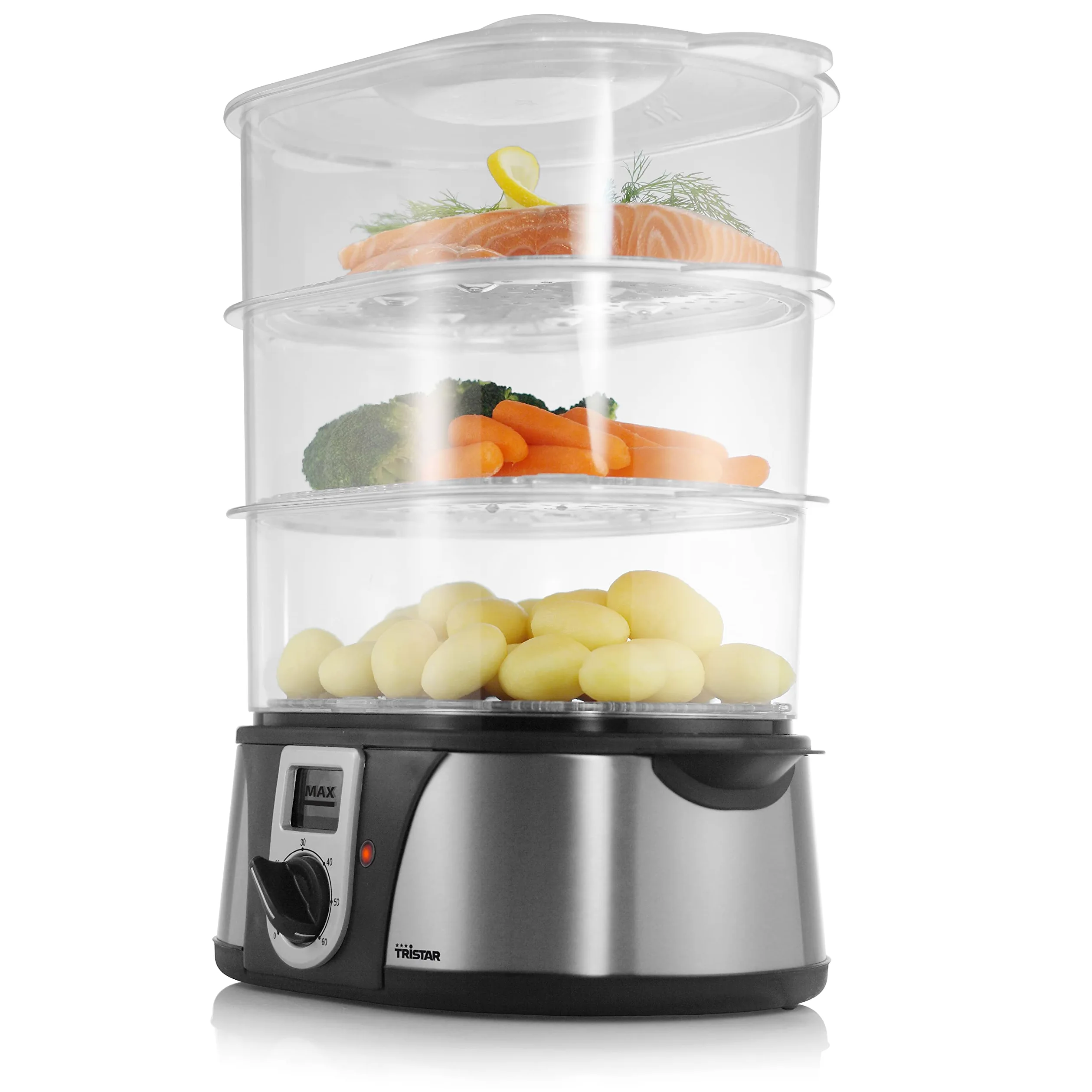 Tristar VS-3908 - Cocedora de vapor, capacidad 12 l, 3 piezas