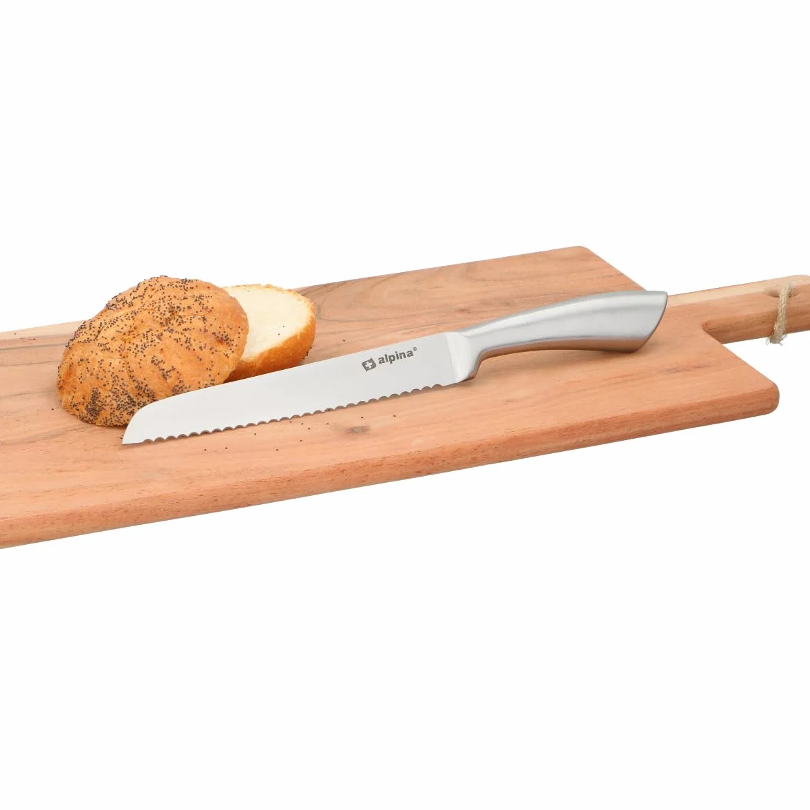 alpina Cuchillo de Pan, Metal, Plata, One Size