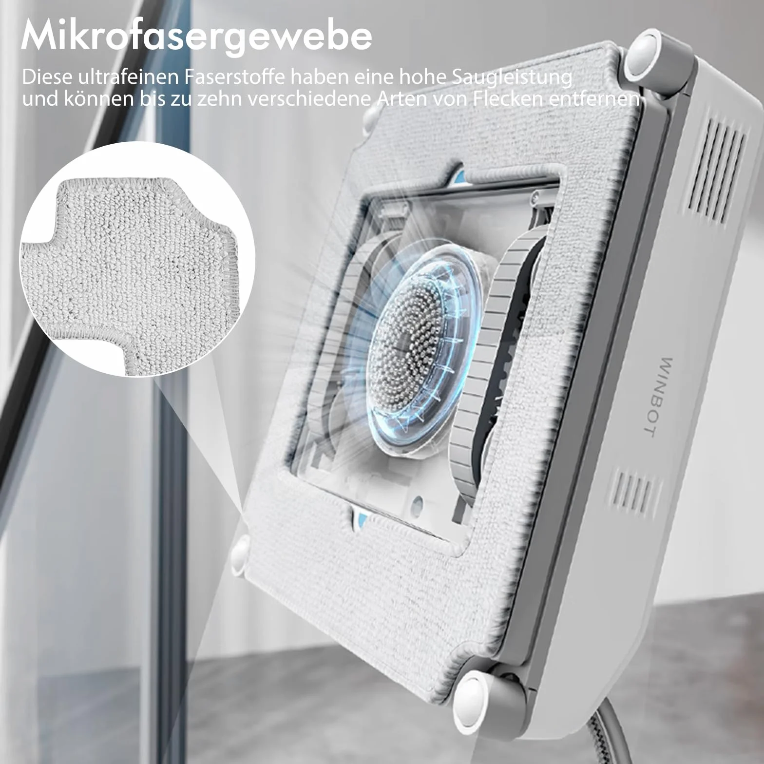 12 paños de repuesto para Ecovacs Winbot W1 / W1 Pro / W2 / W2 Omni robot de limpieza de ventanas, accesorio para robot de limpieza de ventanas, microfibra, reutilizable, lavable