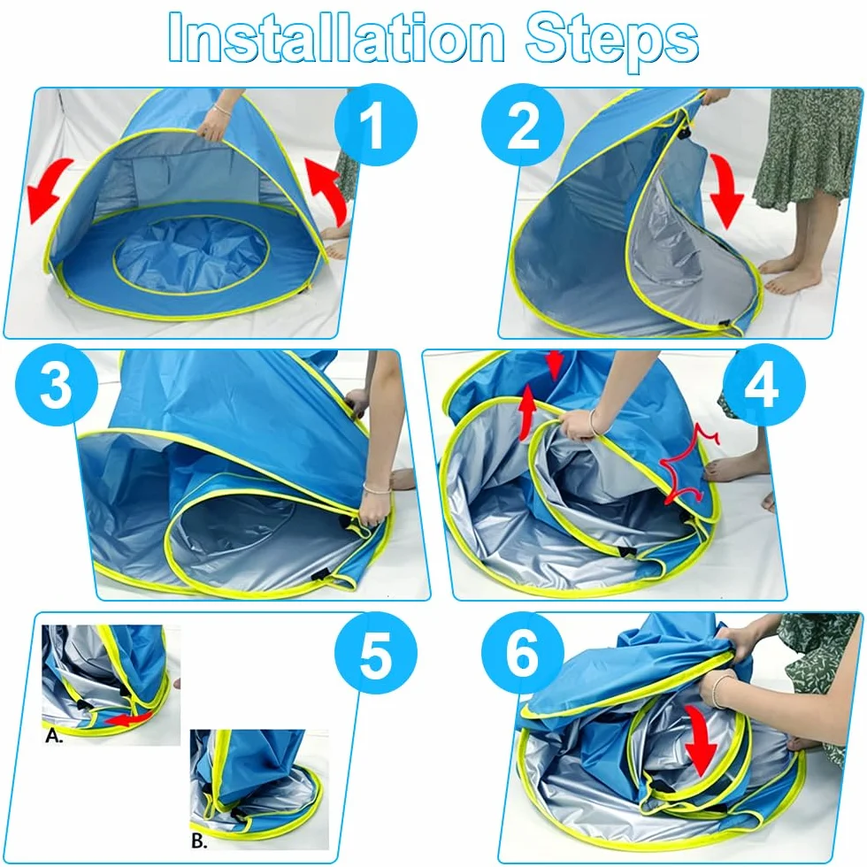 Tienda Playa Bebe Pop up, Carpa Plegable Portátil Protección UV 50+ (120 x 80 x 70 cm)
