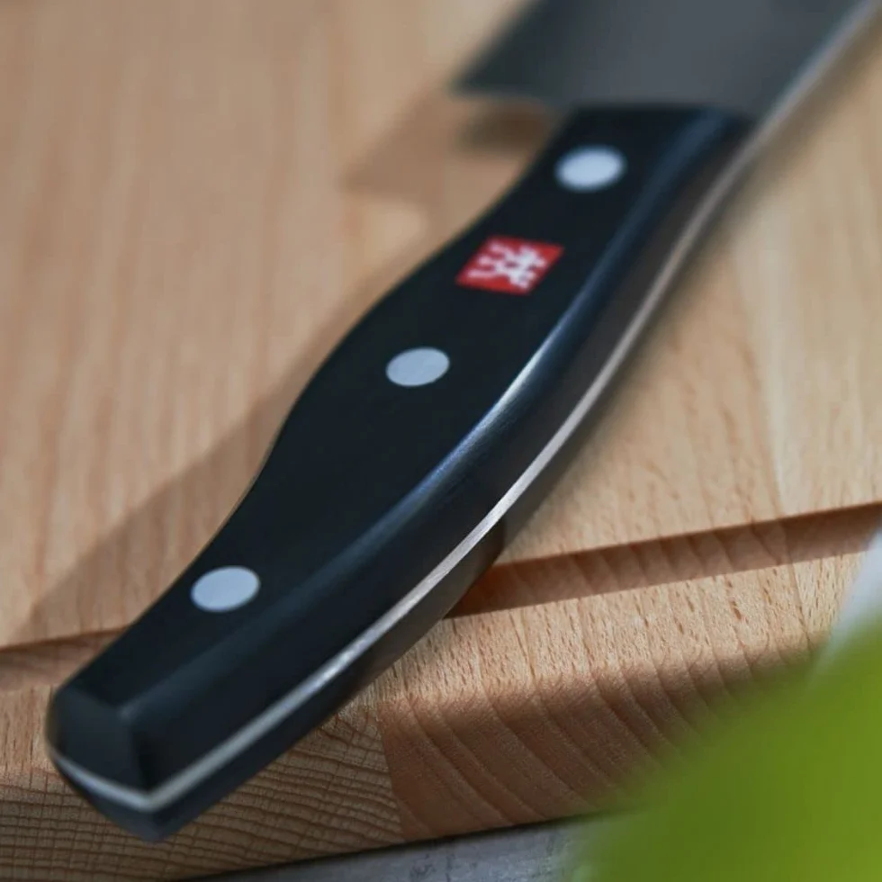 ZWILLING Cuchillo Santoku, Longitud de la hoja: 18 cm, Hoja grande, Mango especial de acero inoxidable/plástico, Twin Pollux
