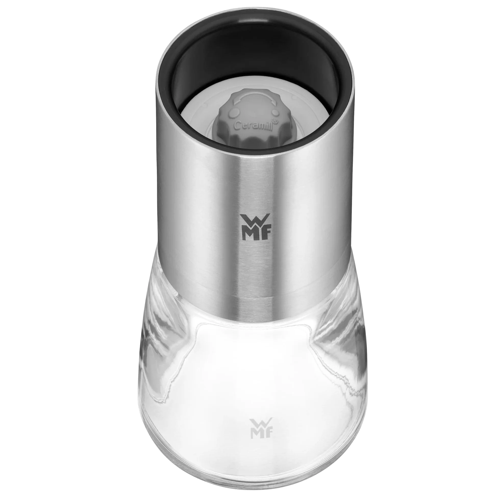 WMF De Luxe - Molinillo para Especias con Molinillo de Cerámica Acero Inoxidable Mate y Cristal