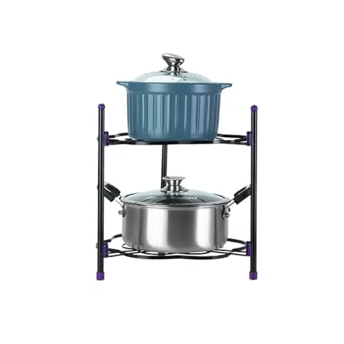 Organizador de sartenes que ahorra espacio, estante eficiente para ollas y sartenes para armario de cocina, solución de almacenamiento vertical para cacerolas, soporte de utensilios de cocina